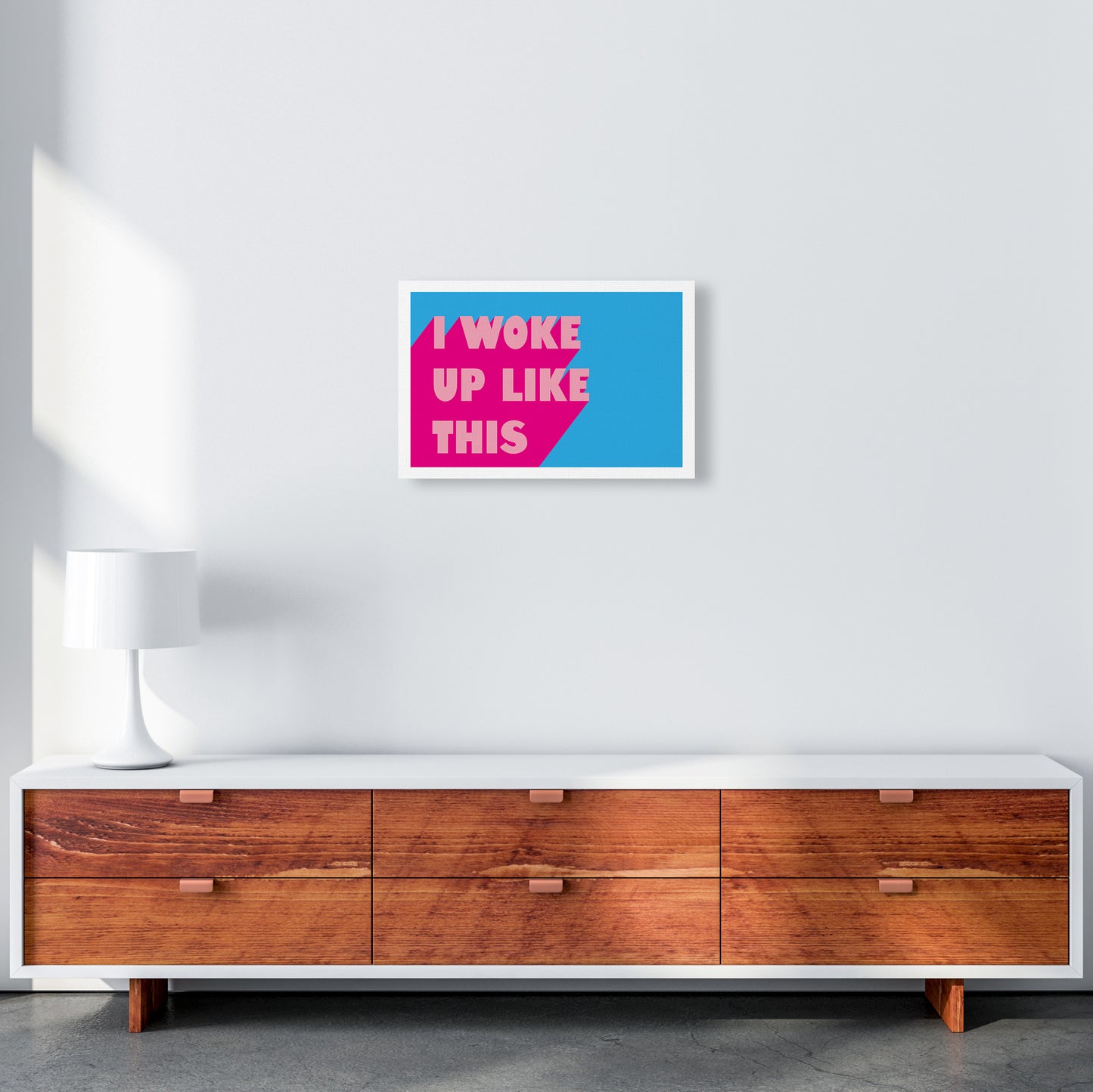 I Woke Up Like This Neon Funk Art Print by Pixy Paper A3 Canvas