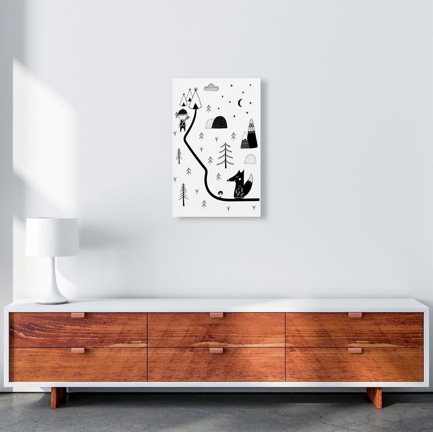 Little Explorer Winding Road Art Print by Pixy Paper A3 Canvas