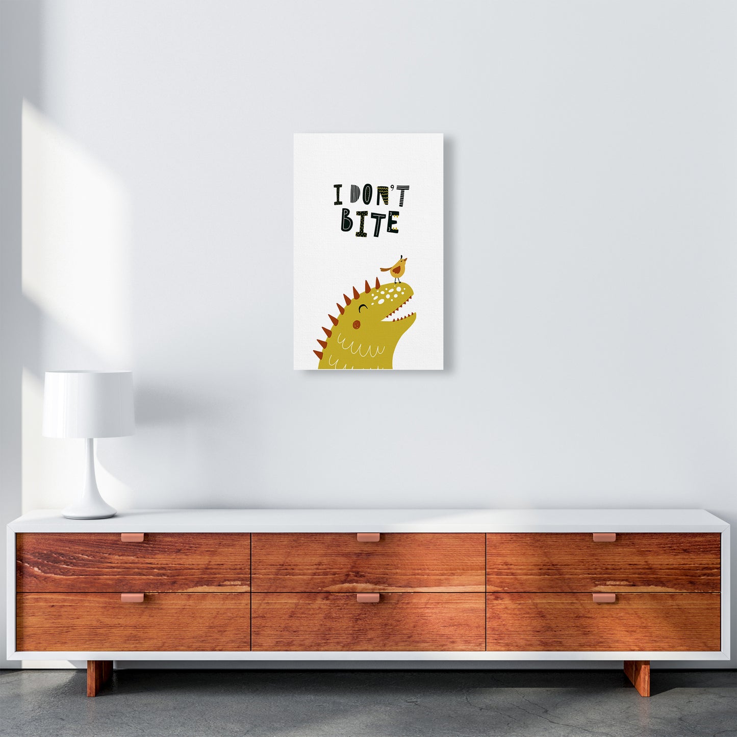 I Don'T Bite Dino Art Print by Pixy Paper A3 Canvas