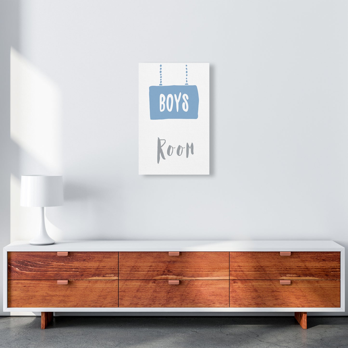 Boys Room Blue Art Print by Pixy Paper A3 Canvas