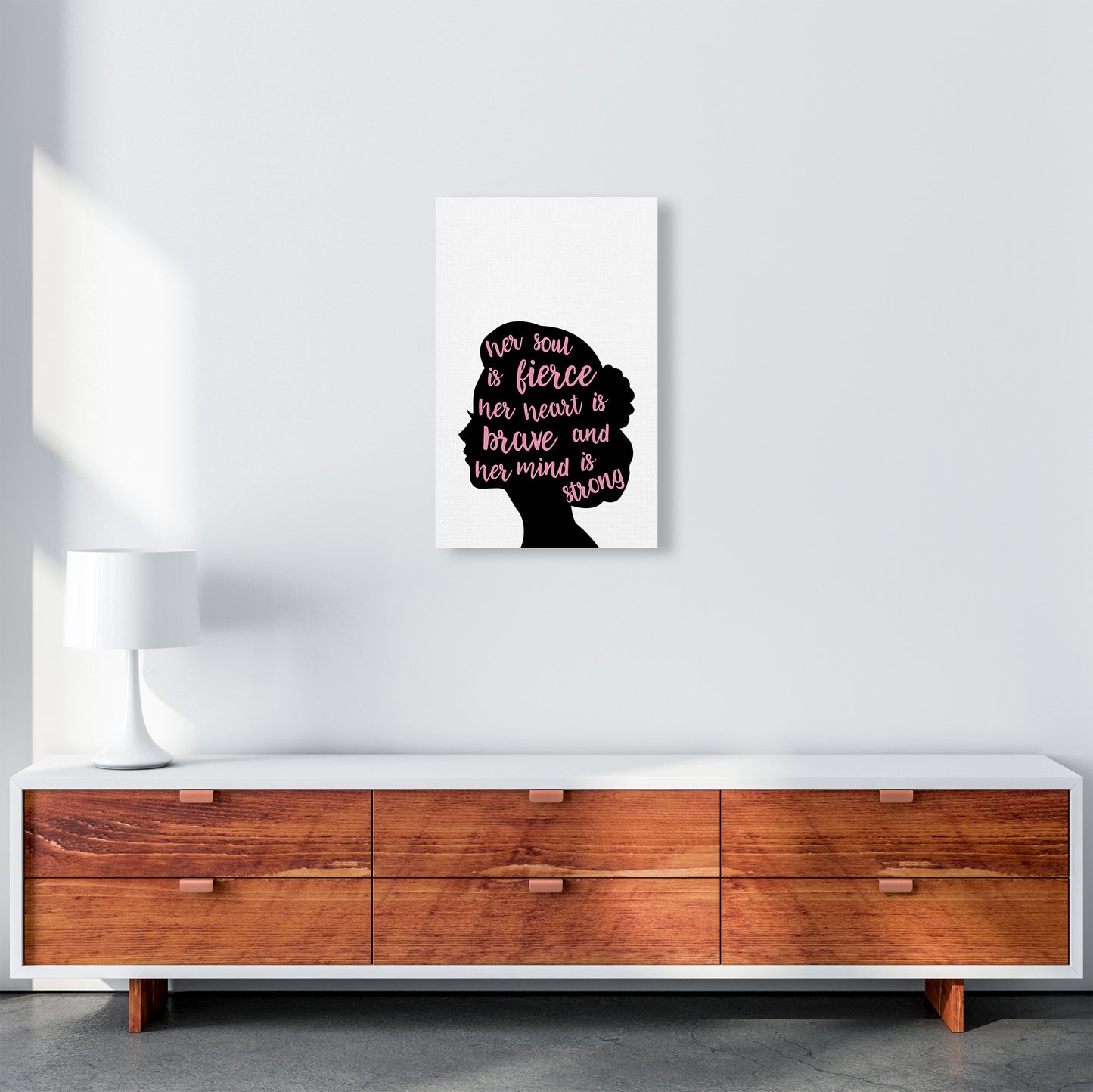 Her Soul Is Fierce Pink Art Print by Pixy Paper A3 Canvas