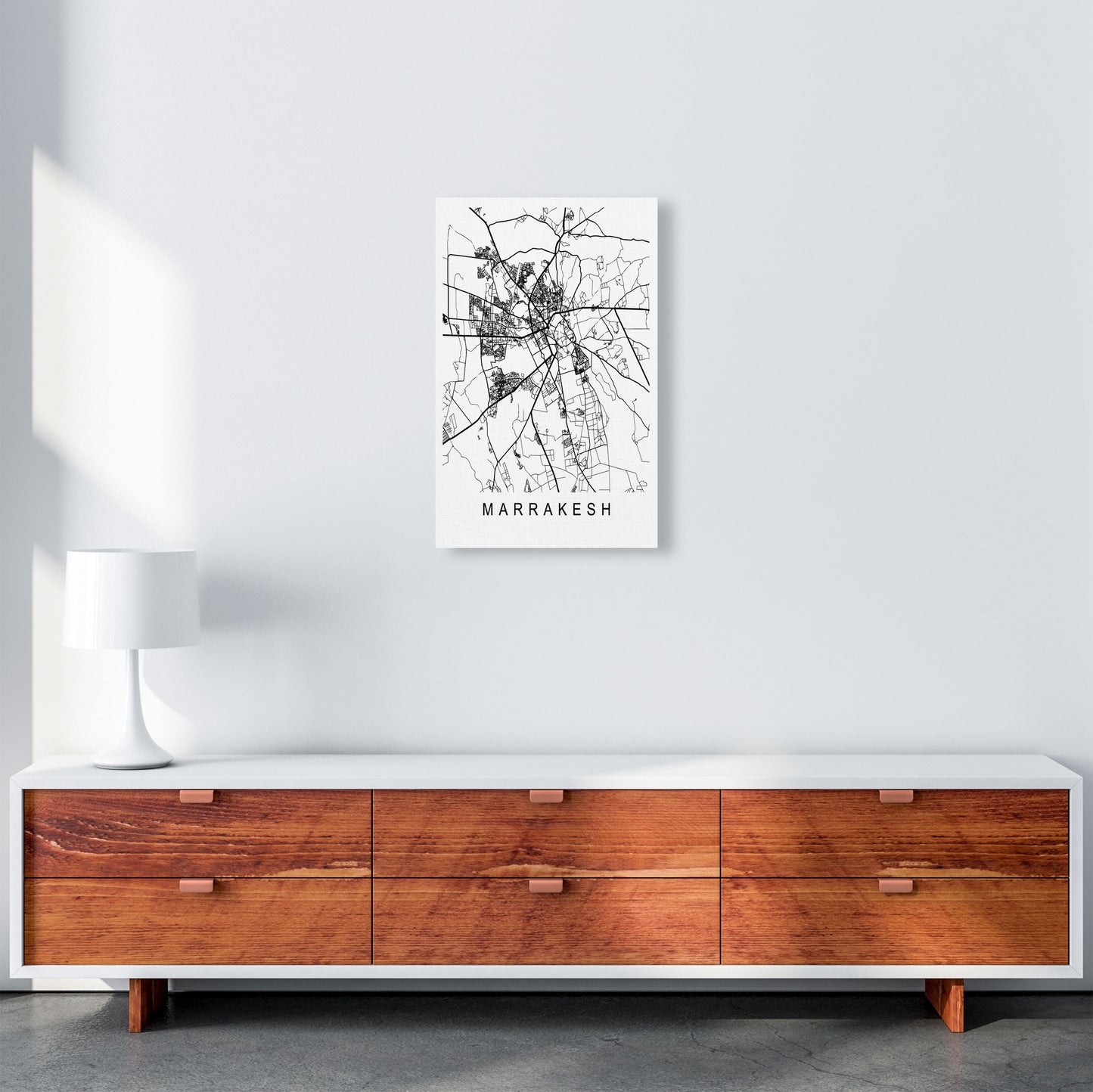Marrakesh Map Art Print by Pixy Paper A3 Canvas