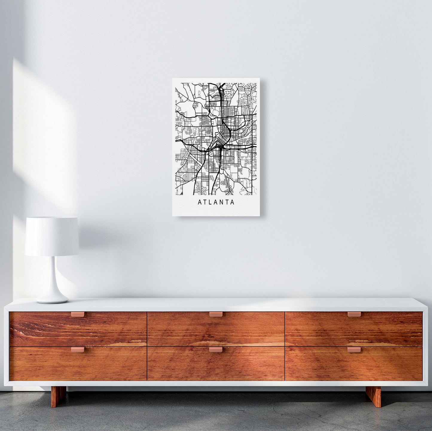 Atlanta Map Art Print by Pixy Paper A3 Canvas