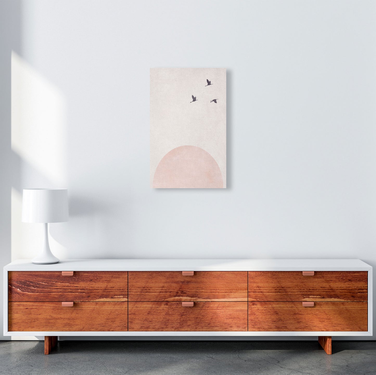Rising sun pink cotton Art Print by Pixy Paper A3 Canvas