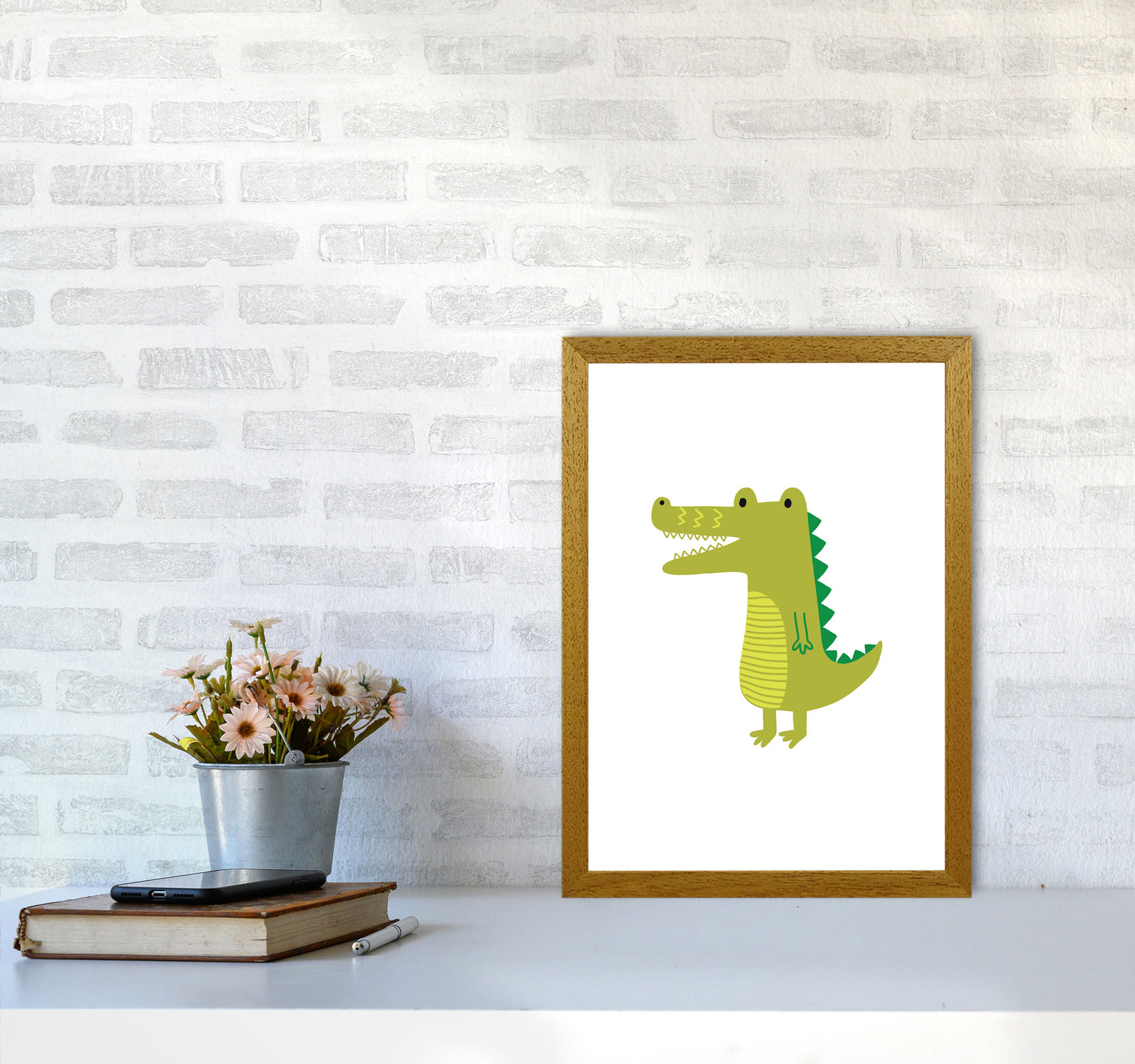 Children's Animals, Alligator Modern Print A3 Print Only