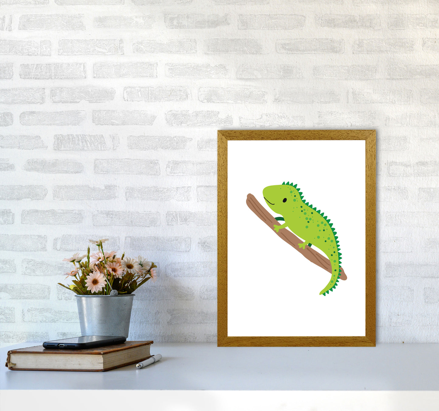 Children's Animals, Iguana Modern Print A3 Print Only