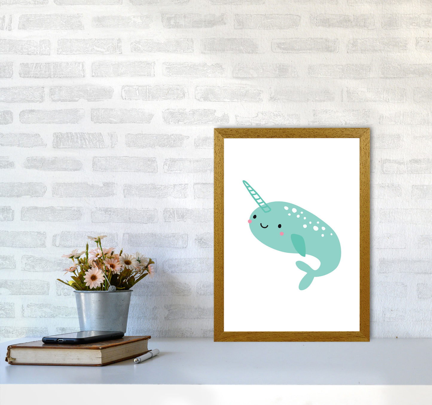 Children's Animals, Narwhal Modern Print A3 Print Only