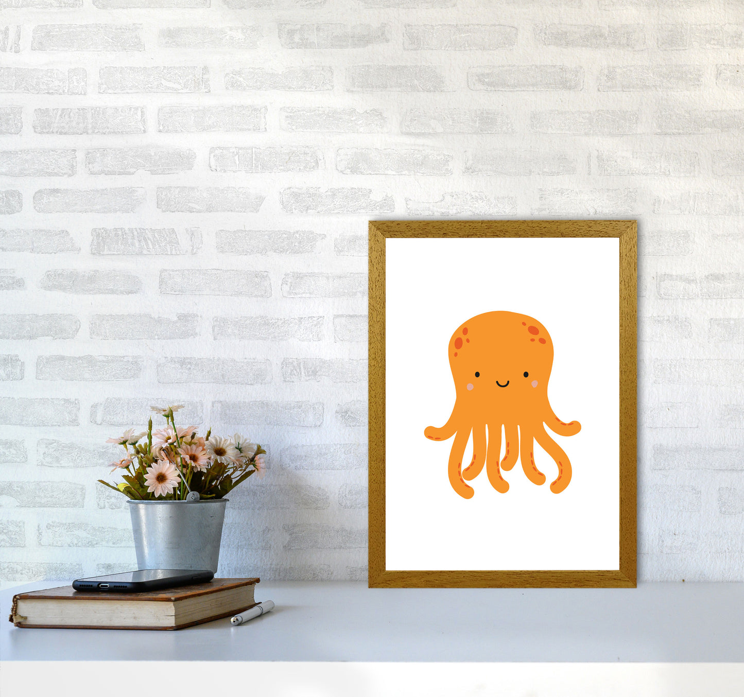 Children's Animals, Octopus Modern Print A3 Print Only