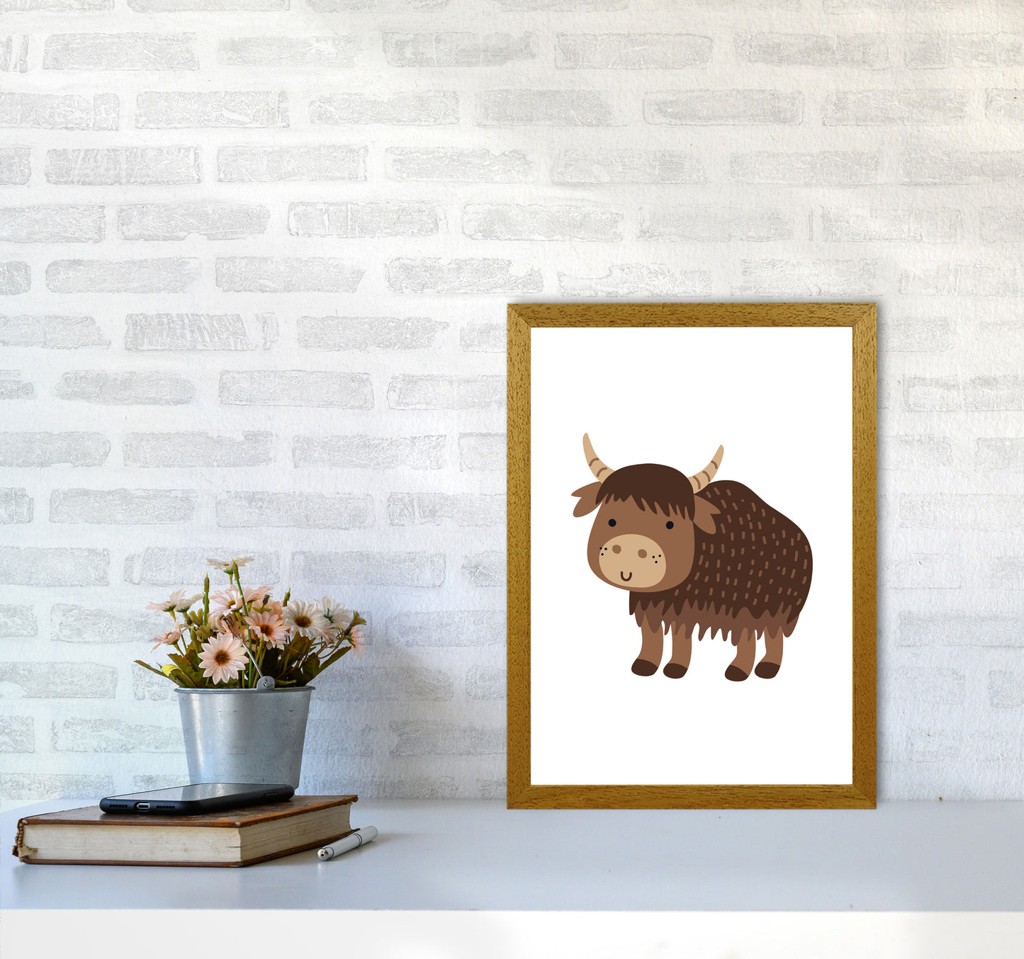 Children's Animals, Yak Modern Print A3 Print Only