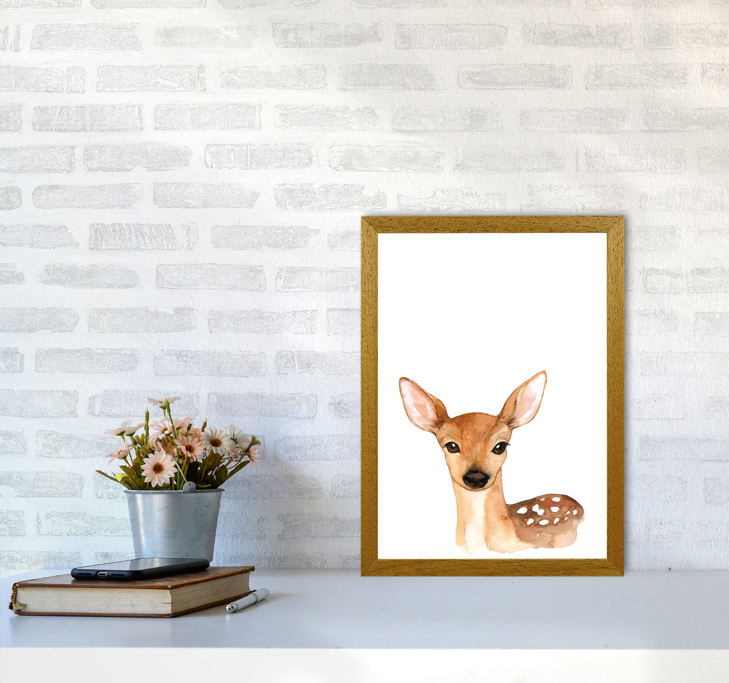 Forest Friends, Cute Deer Modern Print Animal Art Print A3 Print Only