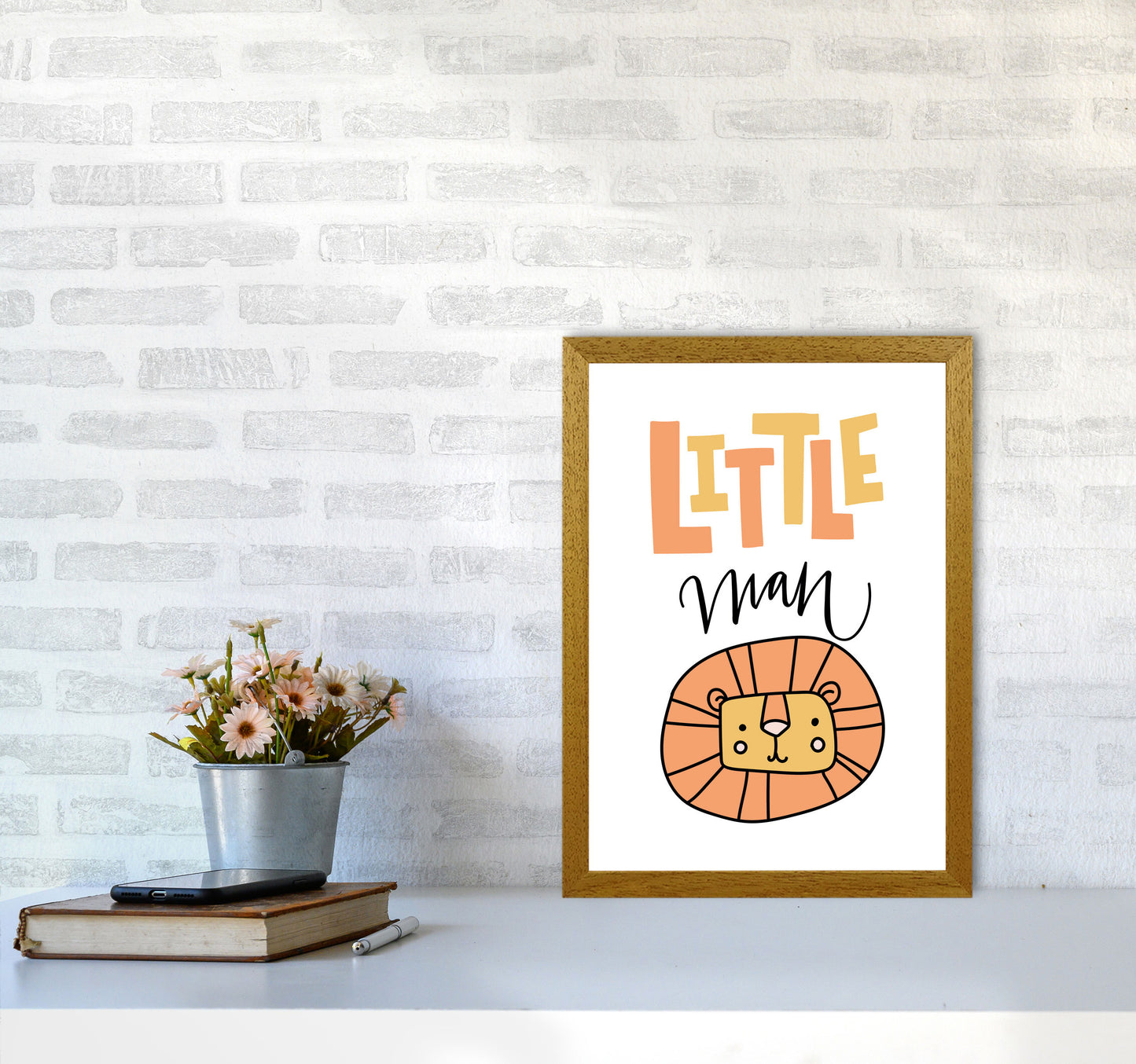 Little Lion Man Framed Nursey Wall Art Print A3 Print Only