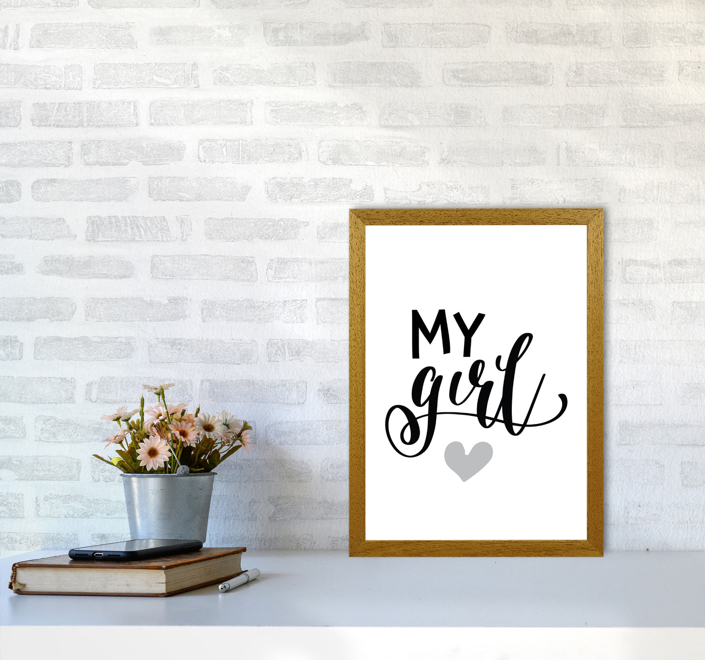My Girl Black Framed Nursey Wall Art Print A3 Print Only
