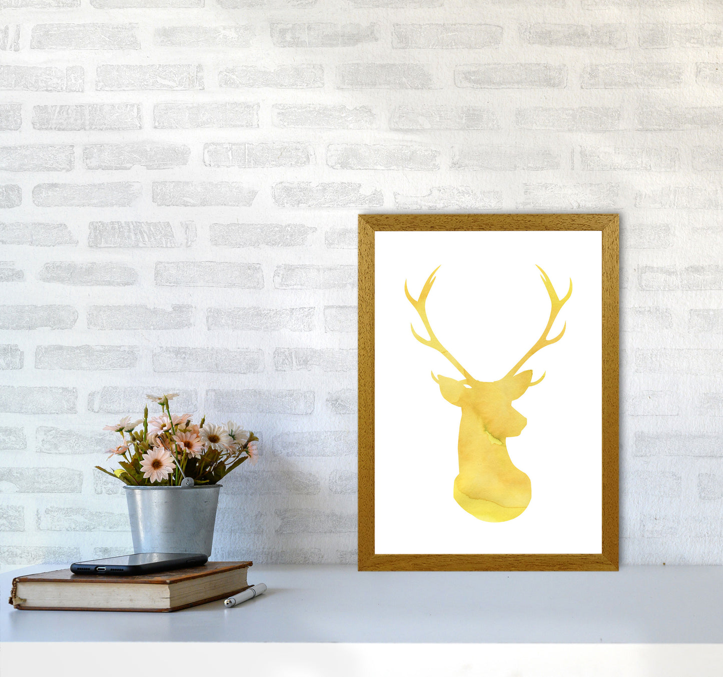 Stags Head Watercolour Modern Print Animal Art Print A3 Print Only