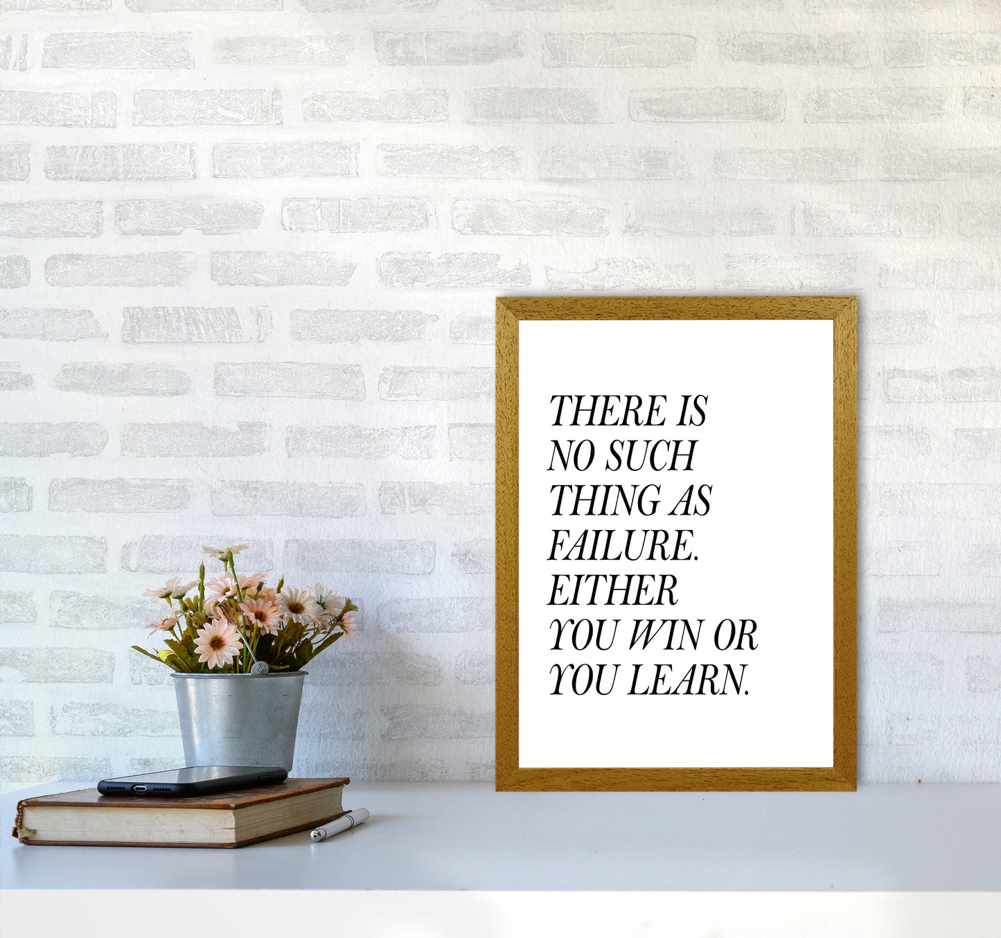 No Such Thing As Failure Framed Typography Wall Art Print A3 Print Only