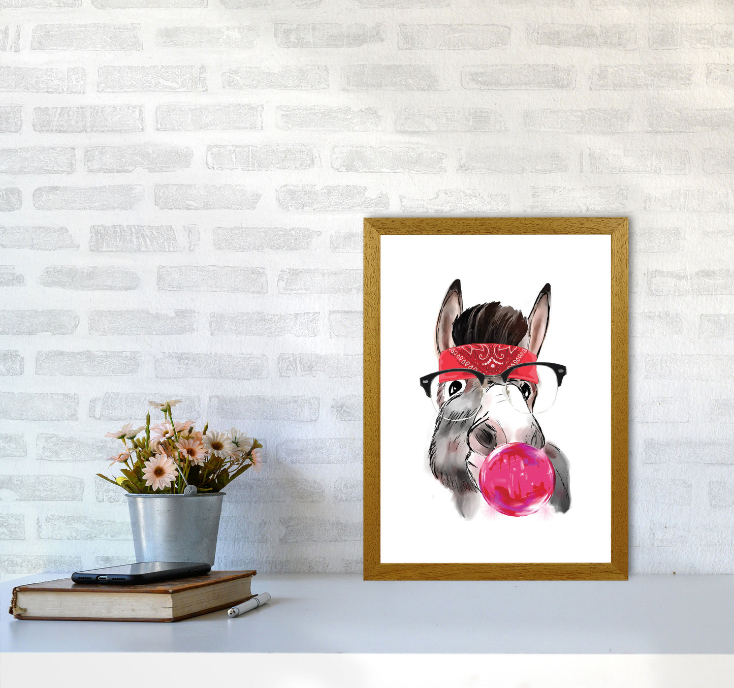 Gangster Donkey Modern Print Animal Art Print A3 Print Only