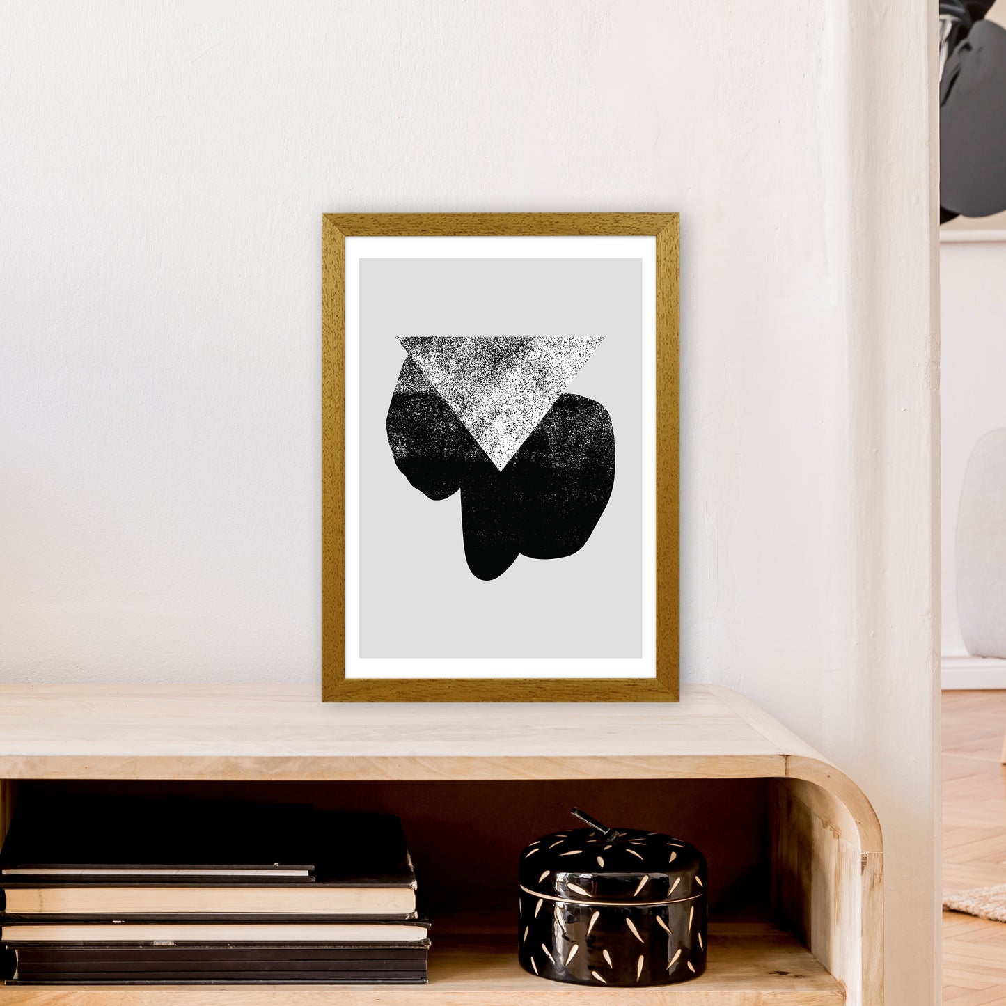 Graffiti Black And Grey Triangle Art Print by Pixy Paper A3 Print Only