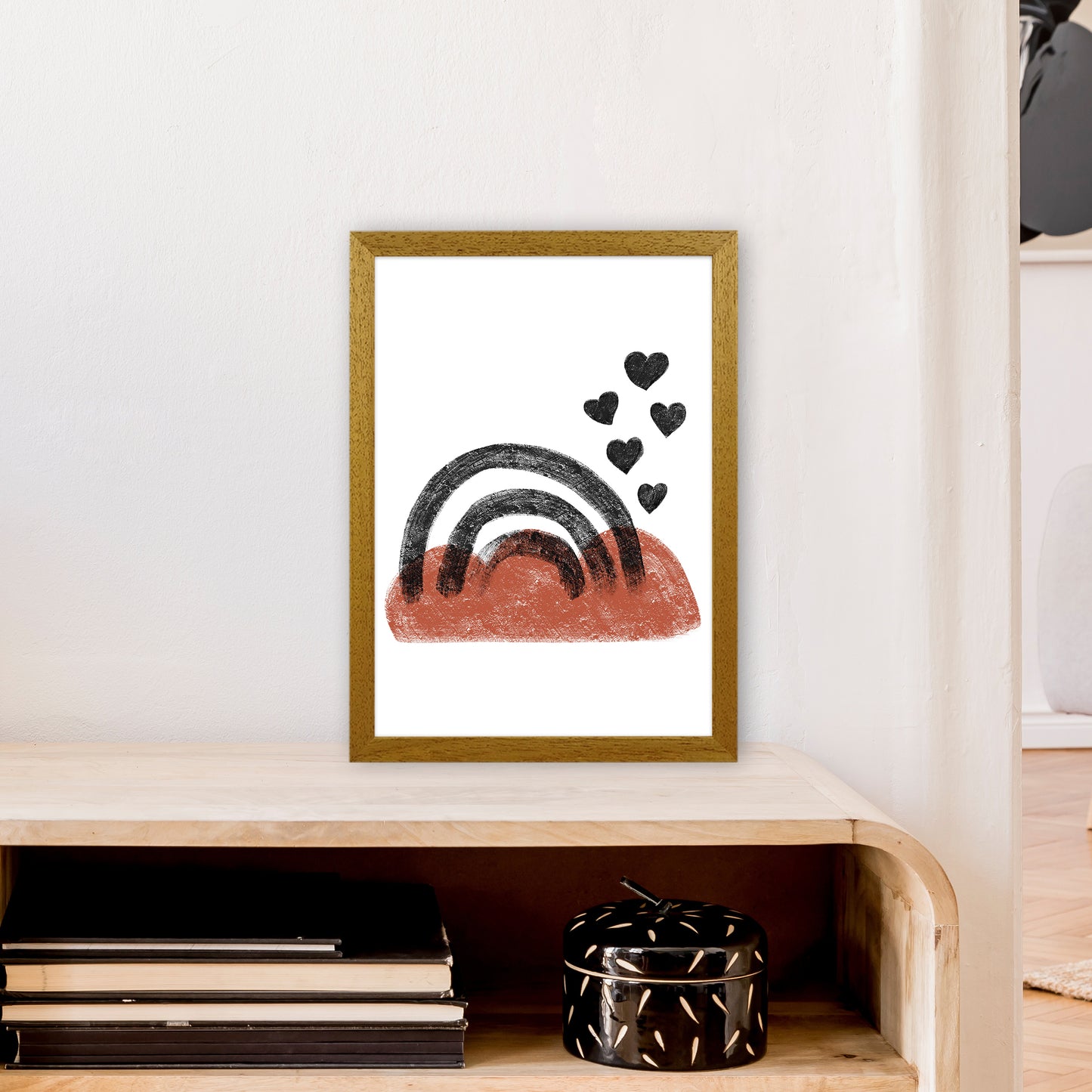 Dalia Chalk Black Rainbow Art Print by Pixy Paper A3 Print Only