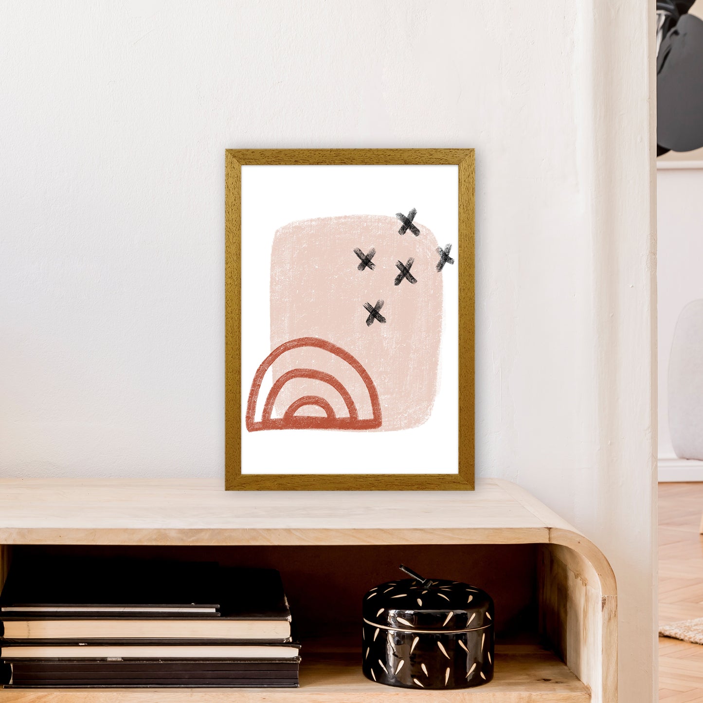 Dalia Chalk Red Rainbow Art Print by Pixy Paper A3 Print Only