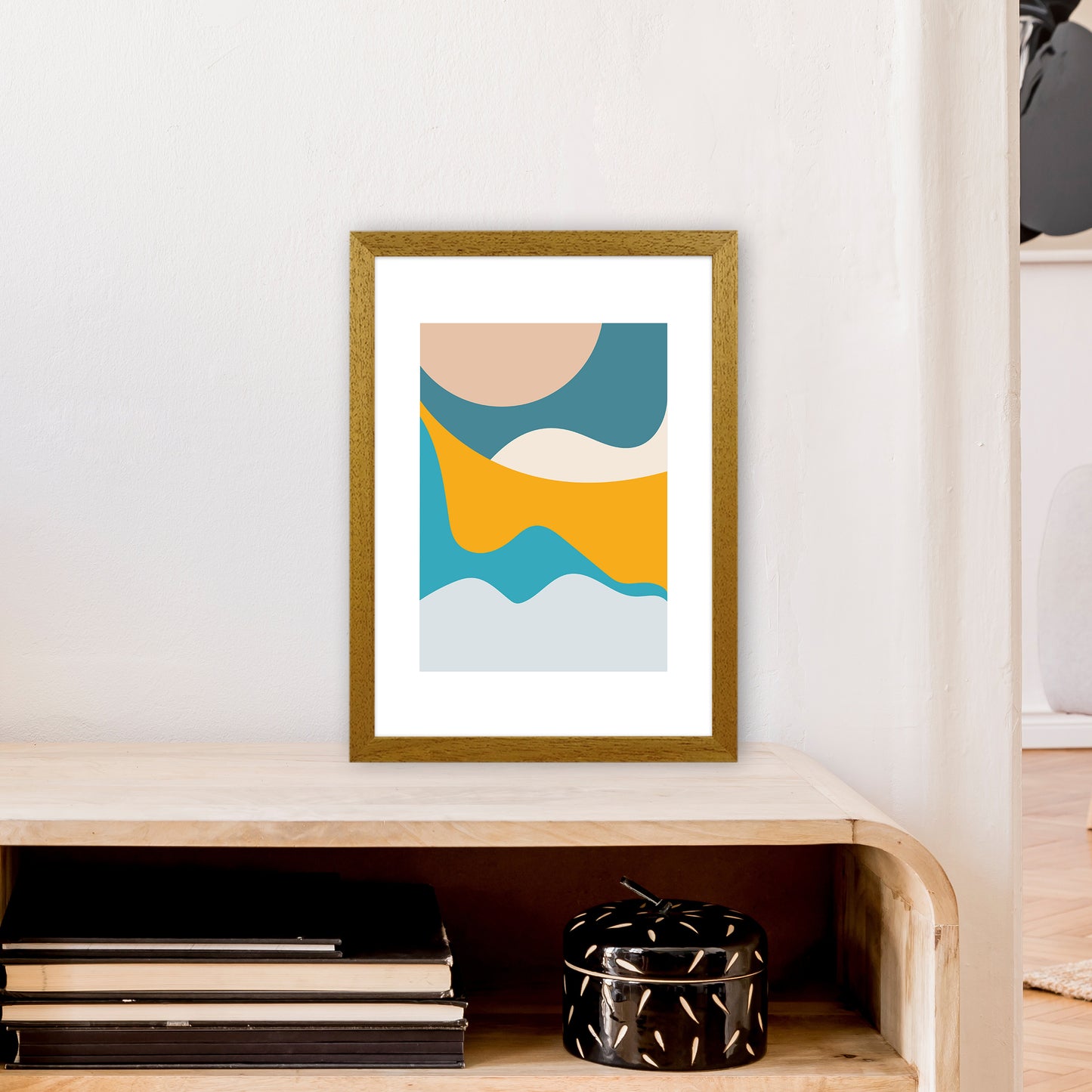 Mita Teal Dunes N14 Art Print by Pixy Paper A3 Print Only