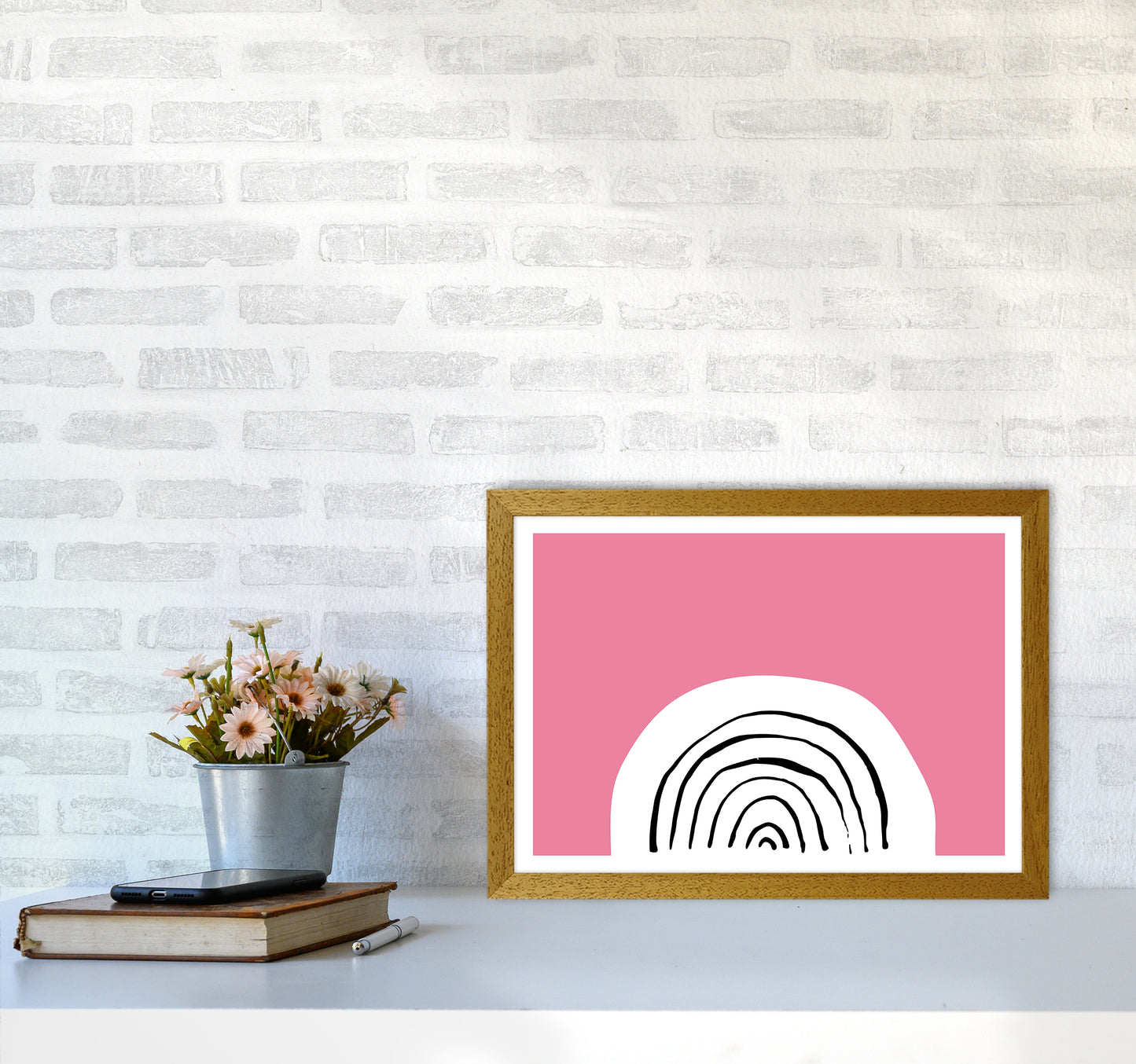 Pink Rainbow Neon Funk Art Print by Pixy Paper A3 Print Only