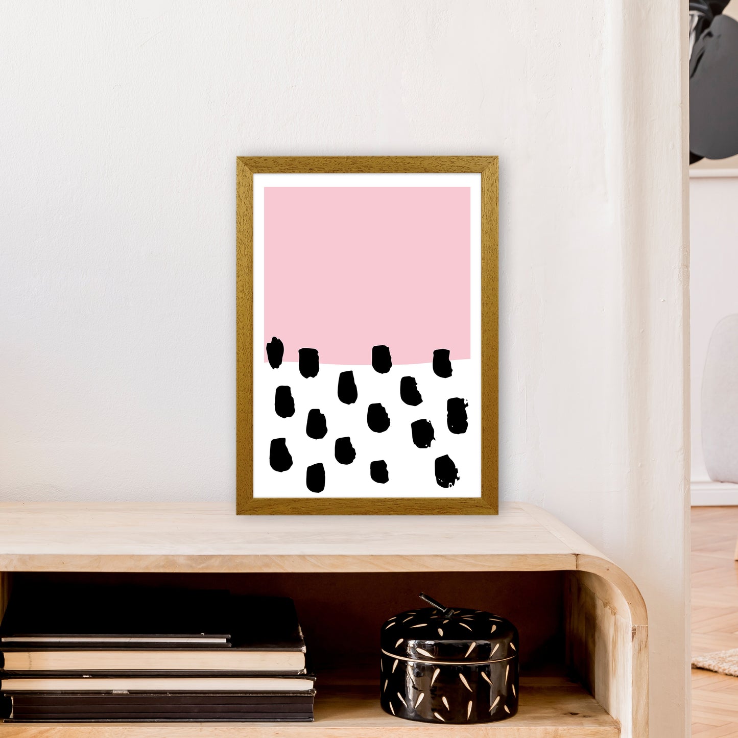 Pink Polka Neon Funk Art Print by Pixy Paper A3 Print Only