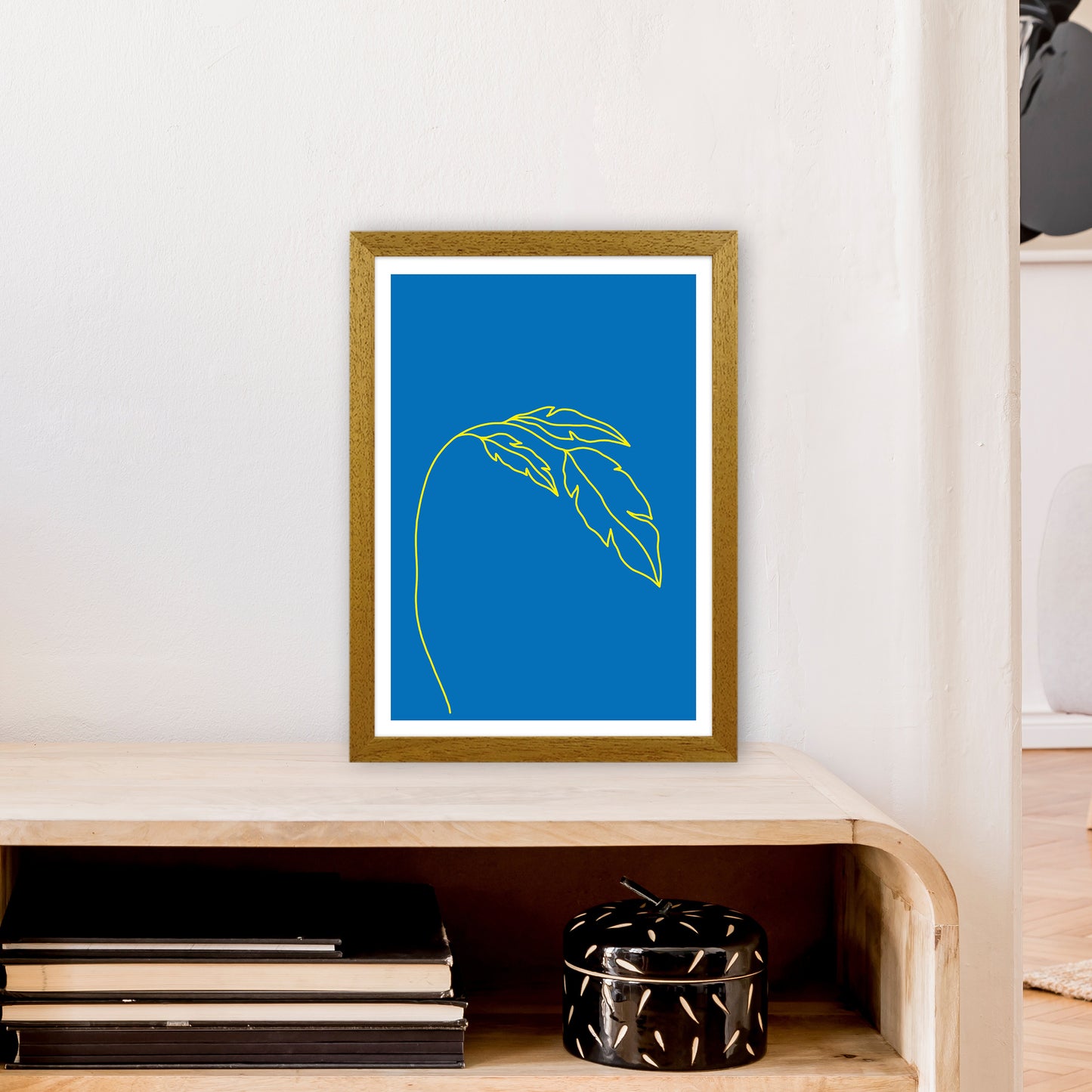 Plant Blue Neon Funk Art Print by Pixy Paper A3 Print Only