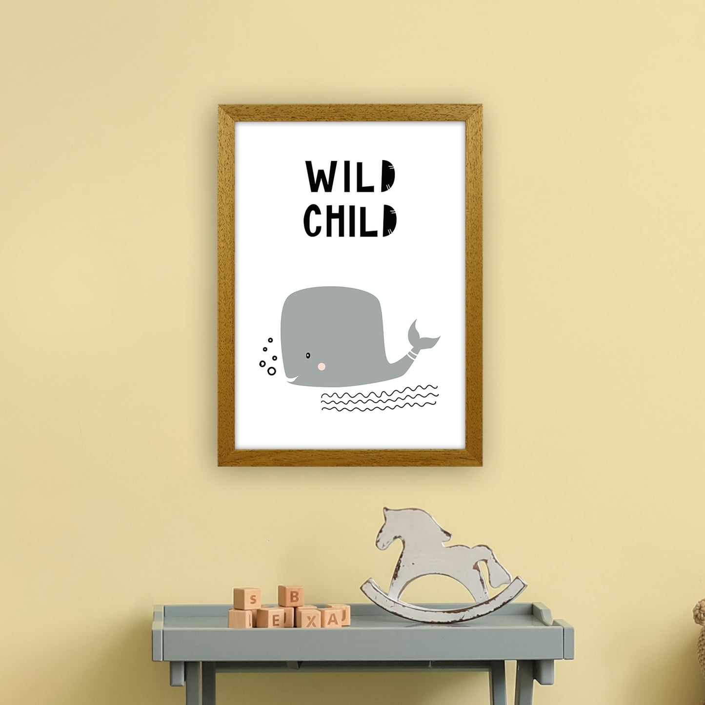 Wild Child Whale Animal Art Print by Pixy Paper A3 Print Only