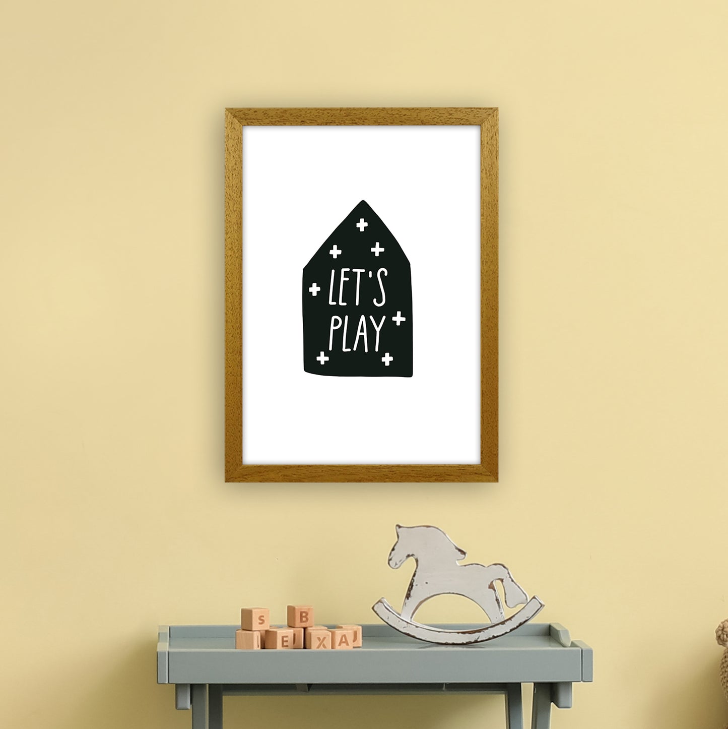 Let'S Play House Black Super Scandi Art Print by Pixy Paper A3 Print Only