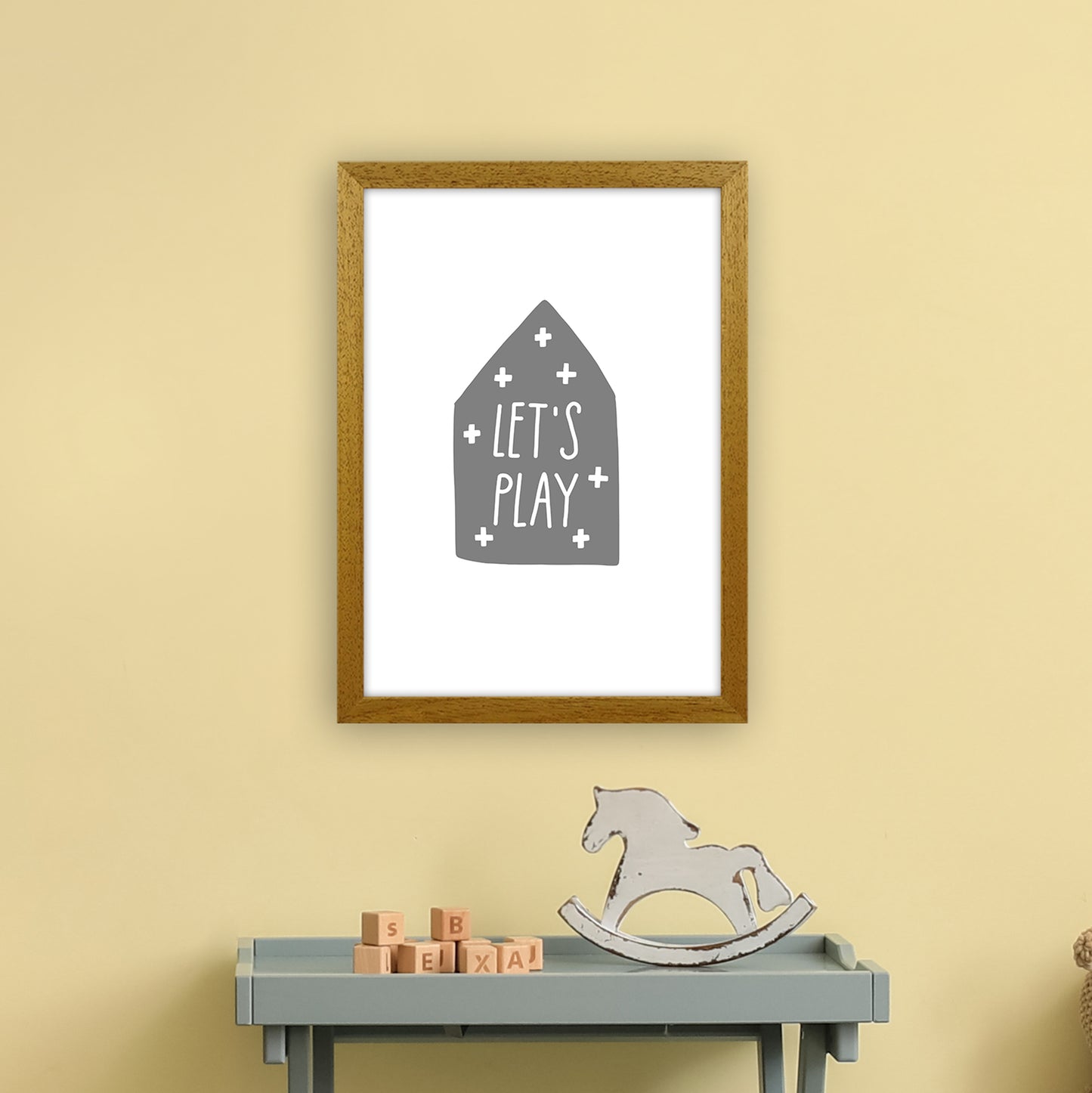 Let'S Play House Grey Super Scandi Art Print by Pixy Paper A3 Print Only