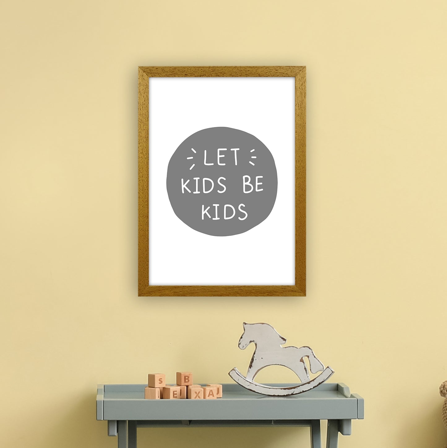 Let Kids Be Kids Super Scandi Grey Art Print by Pixy Paper A3 Print Only