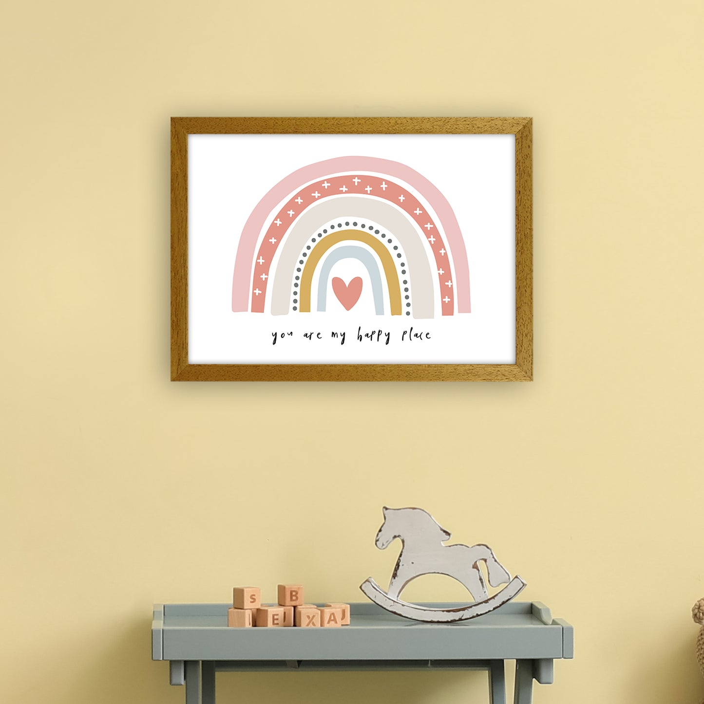 You Are My Happy Place Rainbow Art Print by Pixy Paper A3 Print Only