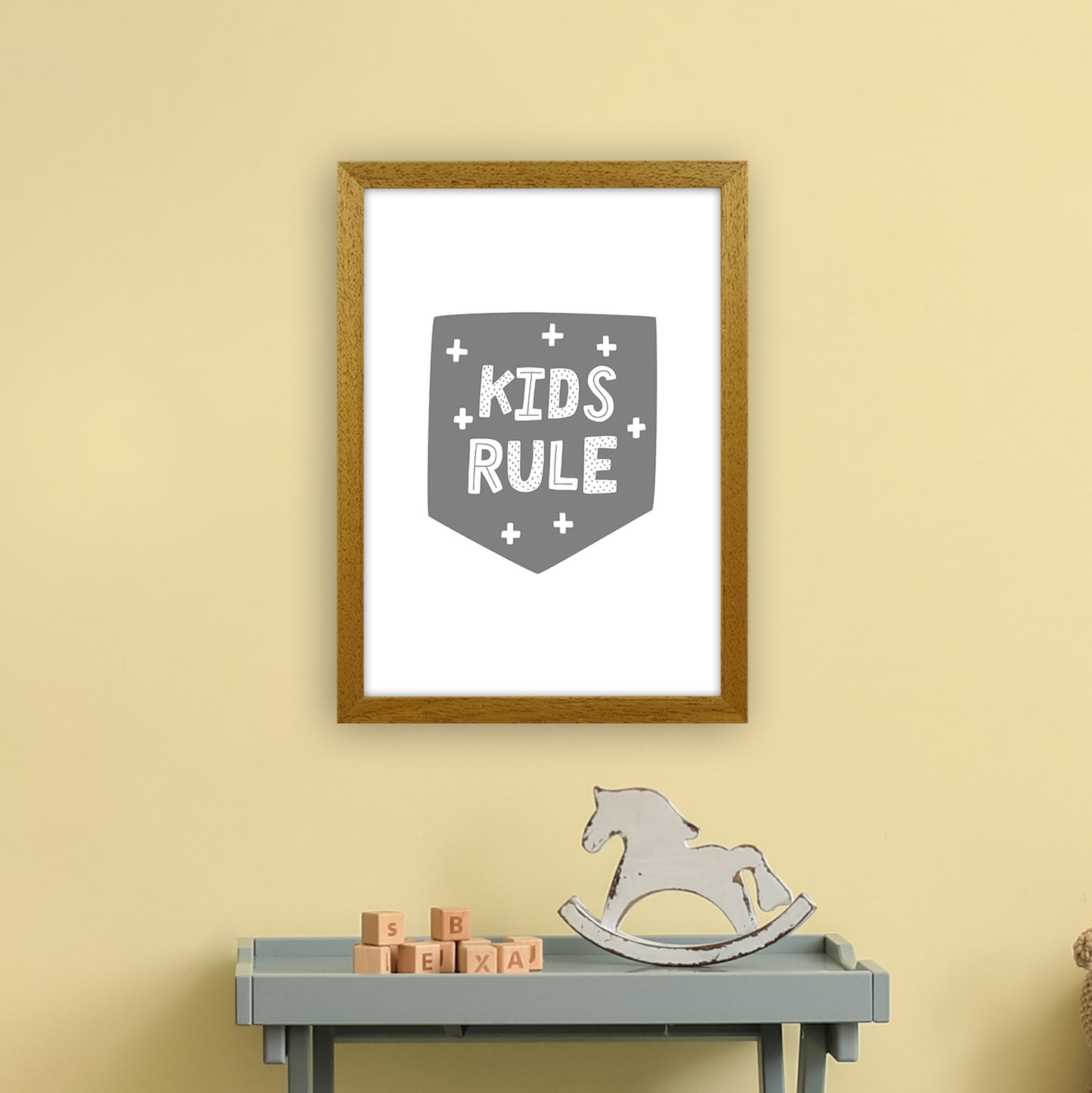 Kids Rule Super Scandi Grey Art Print by Pixy Paper A3 Print Only