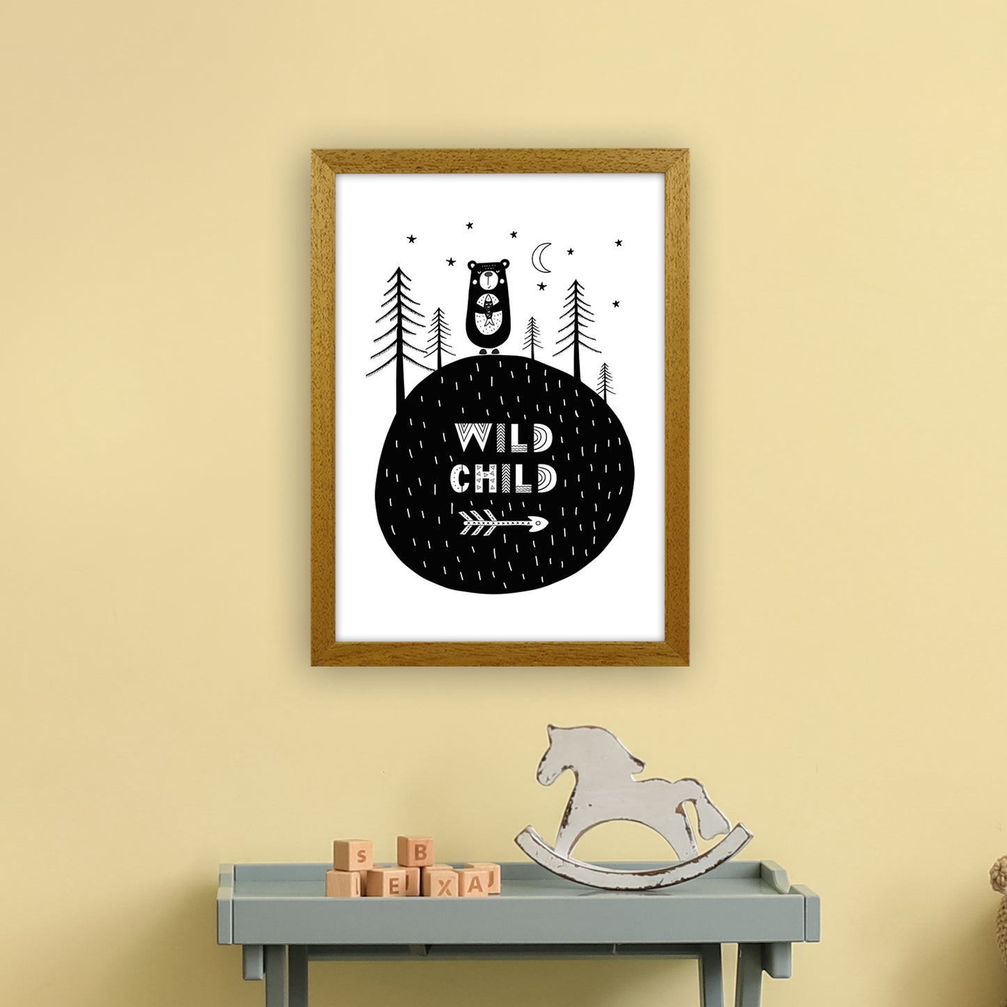 Wild Child Forest Bear Art Print by Pixy Paper A3 Print Only