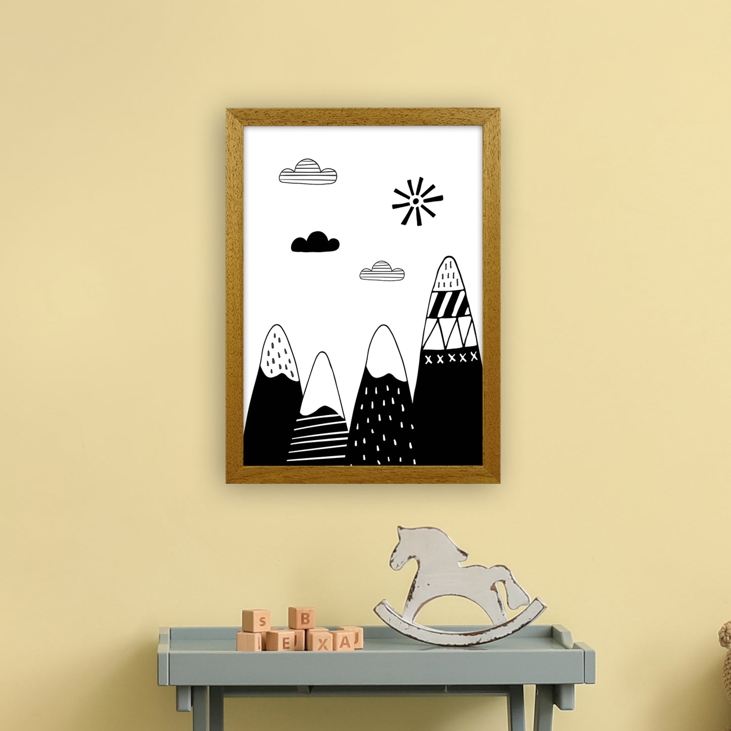 Scandinavian Mountains Art Print by Pixy Paper A3 Print Only