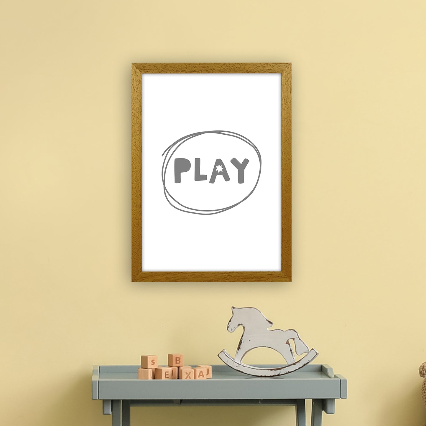 Play Super Scandi Grey Art Print by Pixy Paper A3 Print Only