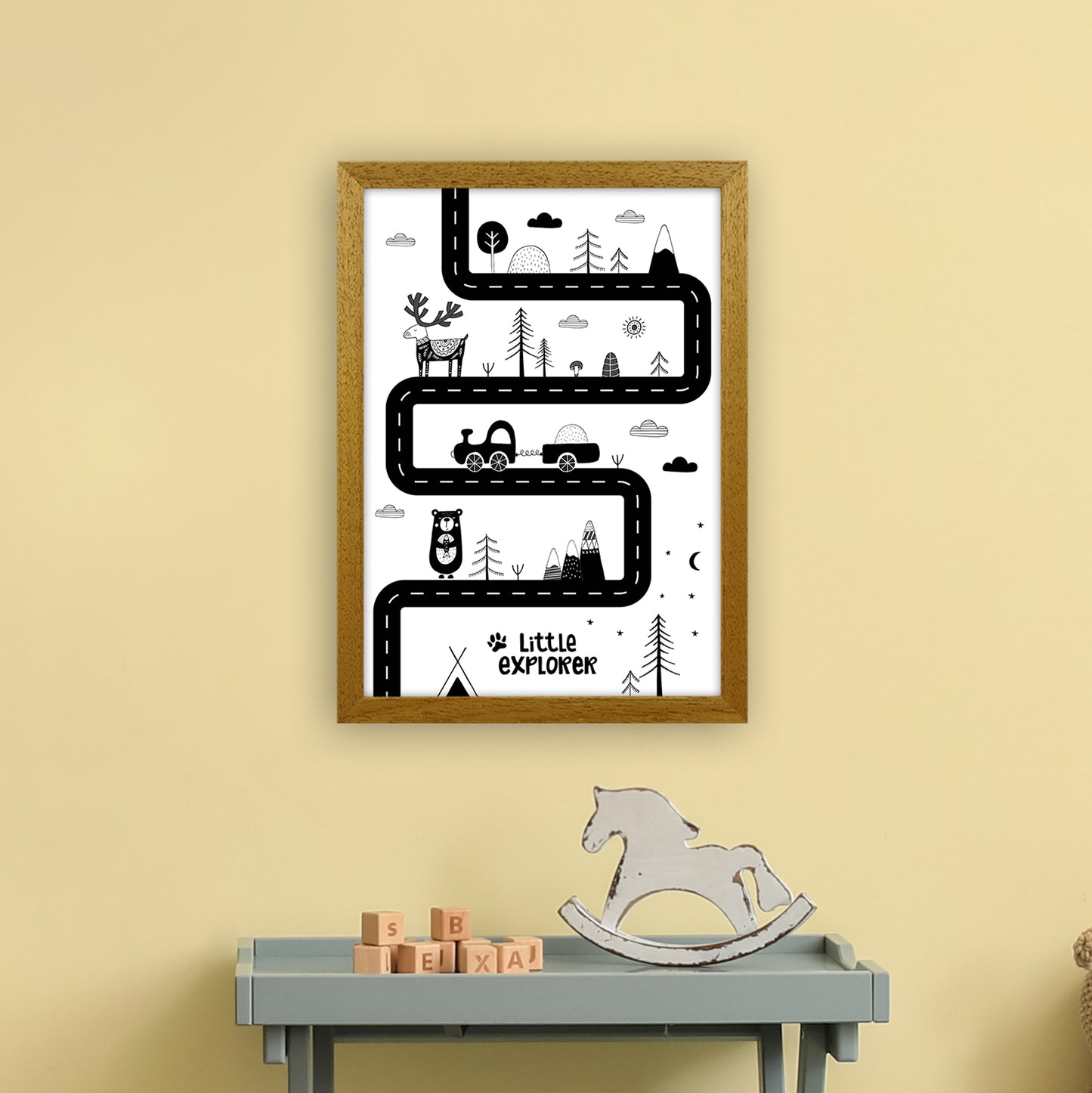 Little Explorer Track Art Print by Pixy Paper A3 Print Only
