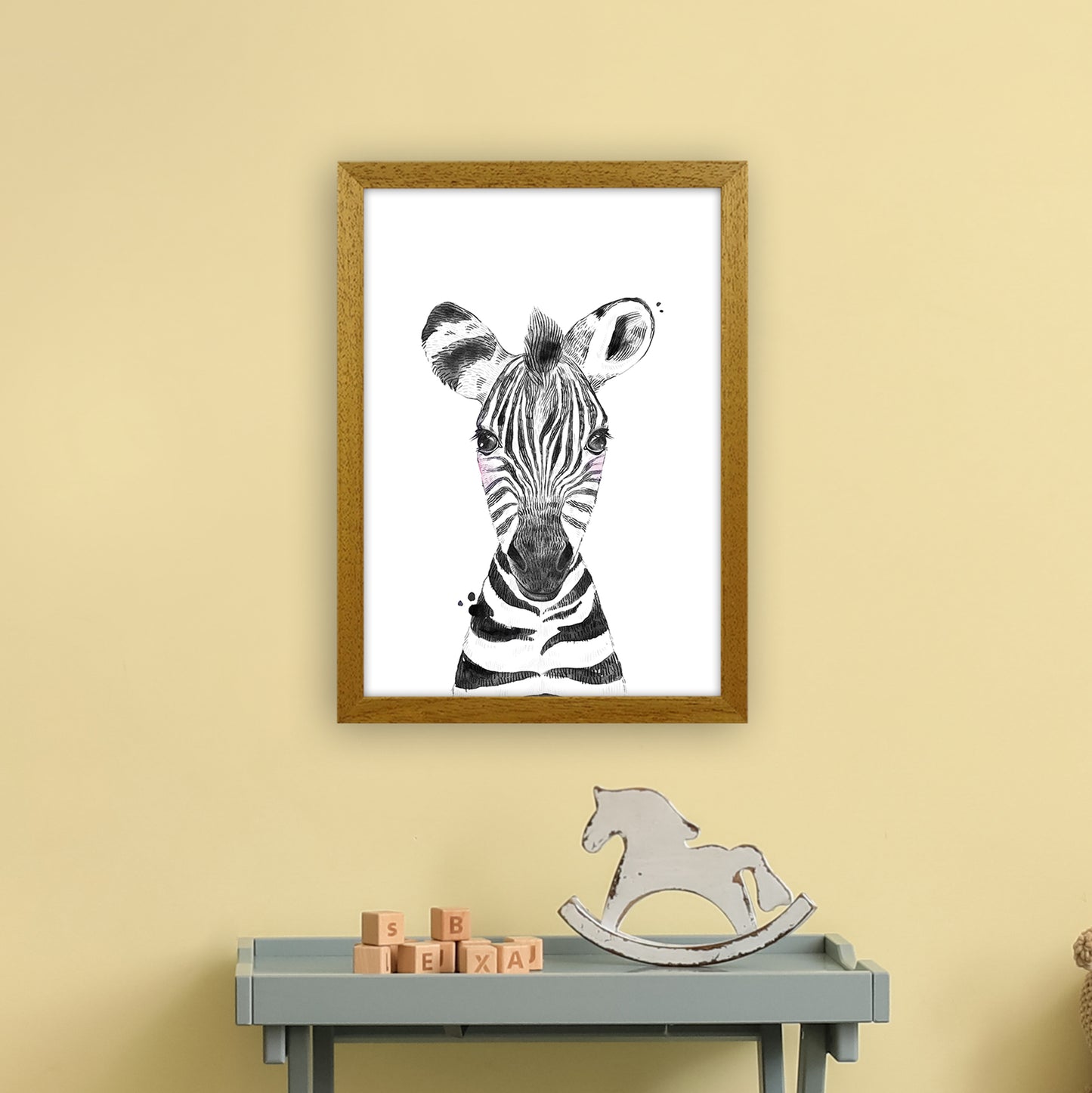 Safari Babies Zebra Art Print by Pixy Paper A3 Print Only