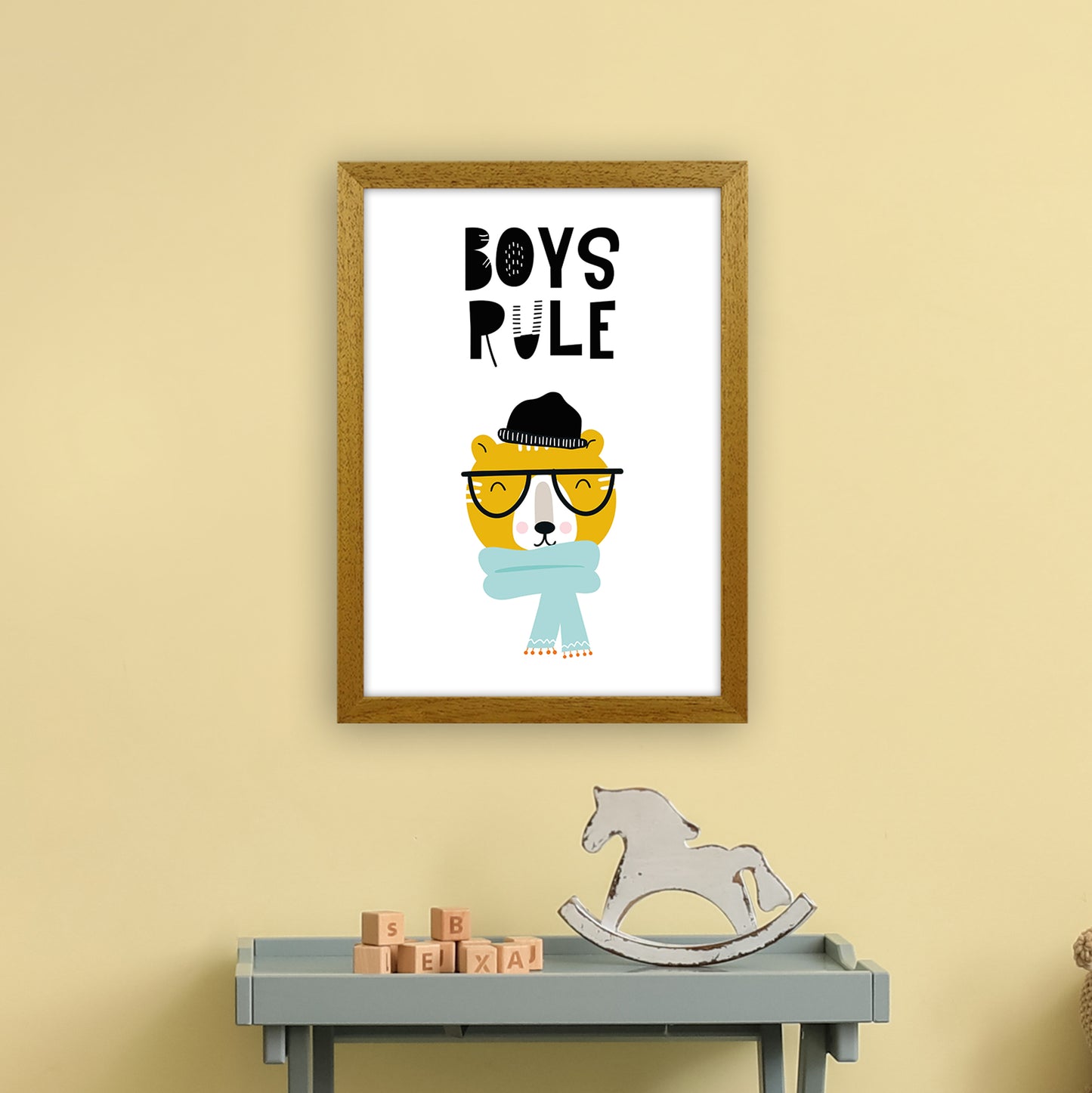 Boys Rule Animal Pop Art Print by Pixy Paper A3 Print Only