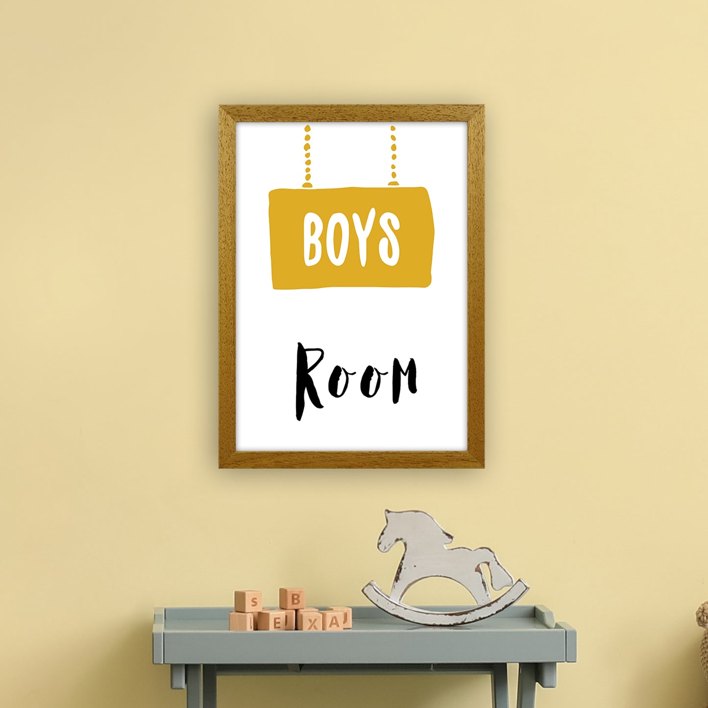 Boys Room Mustard Art Print by Pixy Paper A3 Print Only