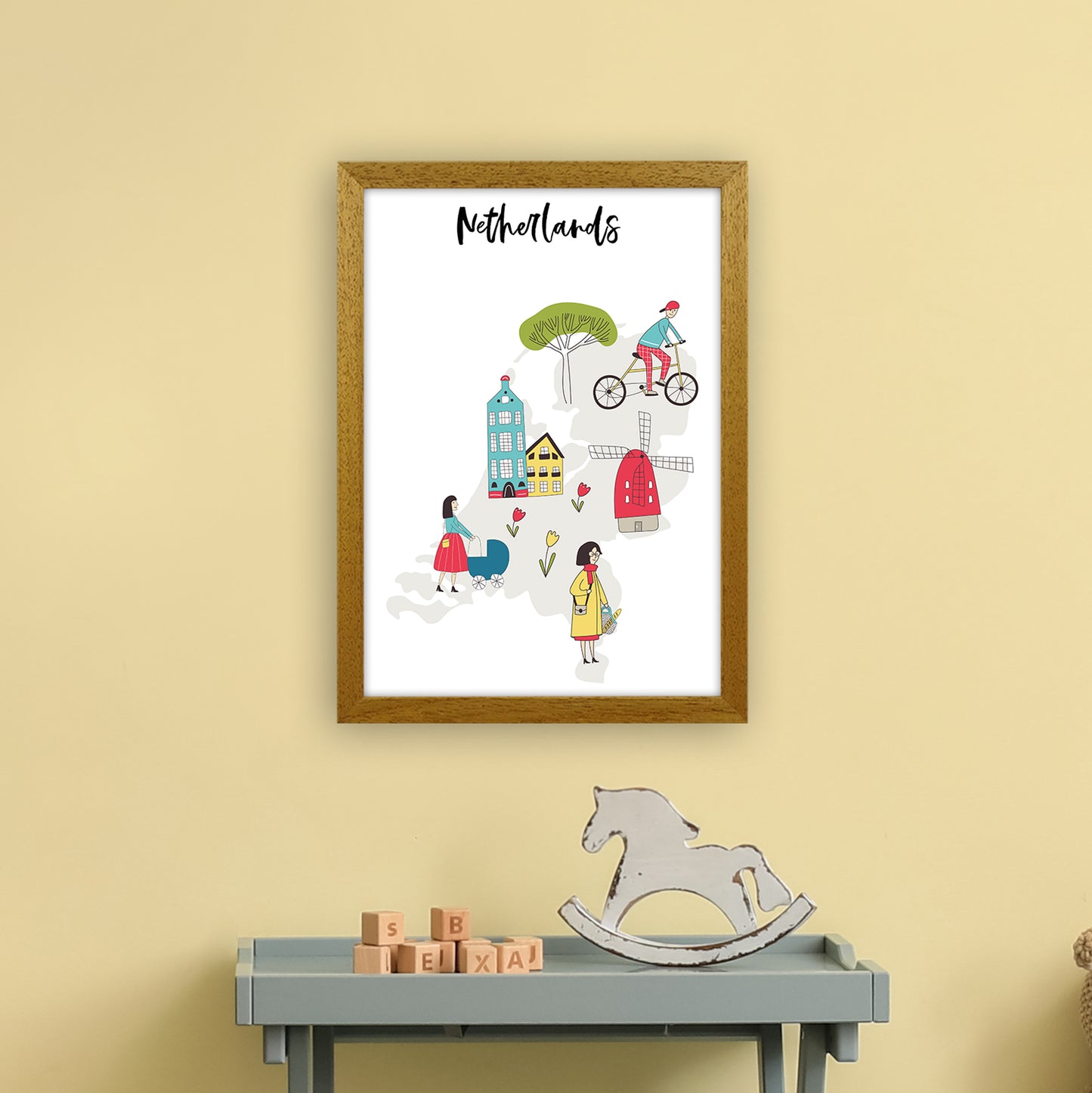 Netherlands Map Art Print by Pixy Paper A3 Print Only