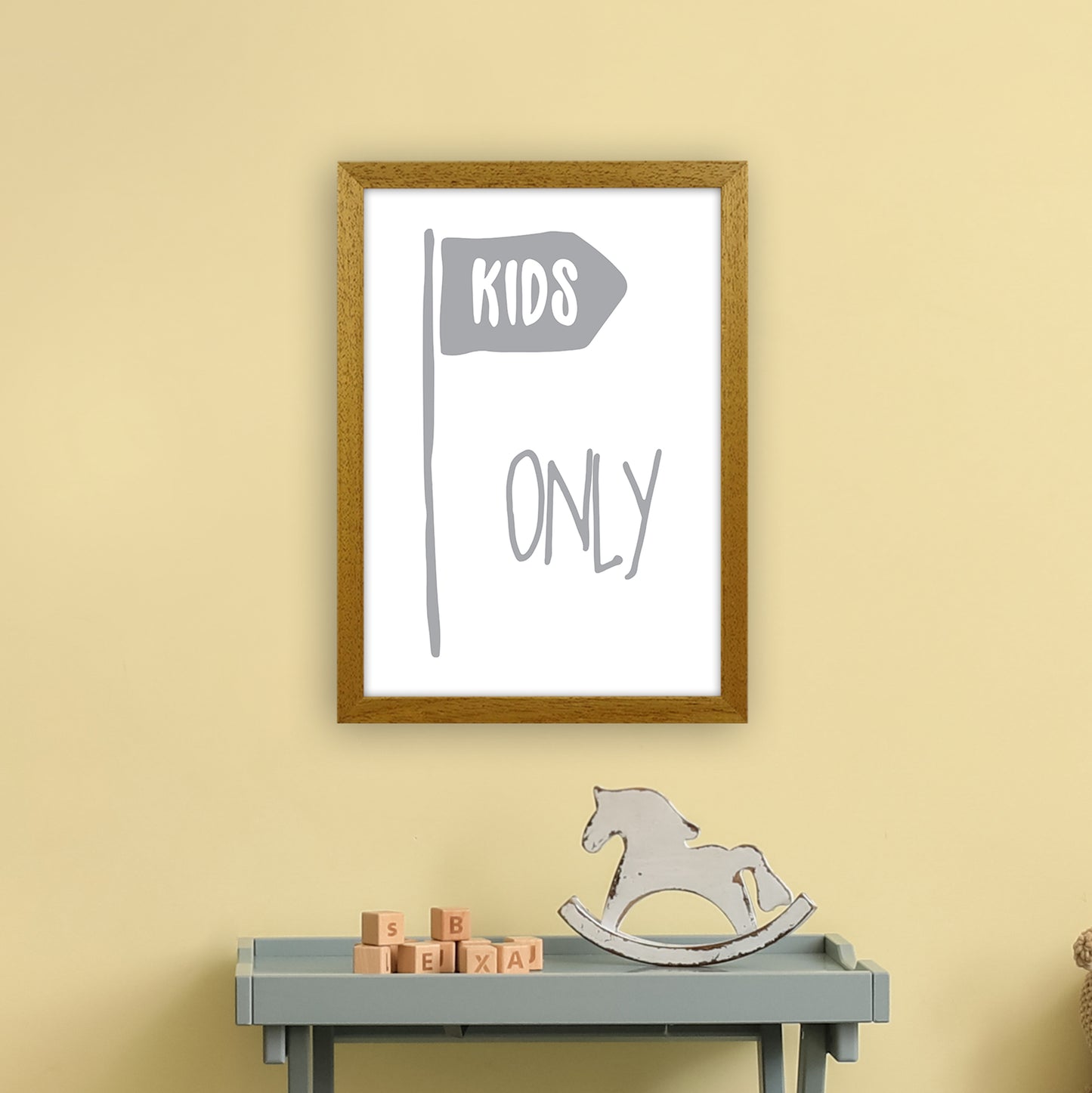 Kids Only Grey Art Print by Pixy Paper A3 Print Only