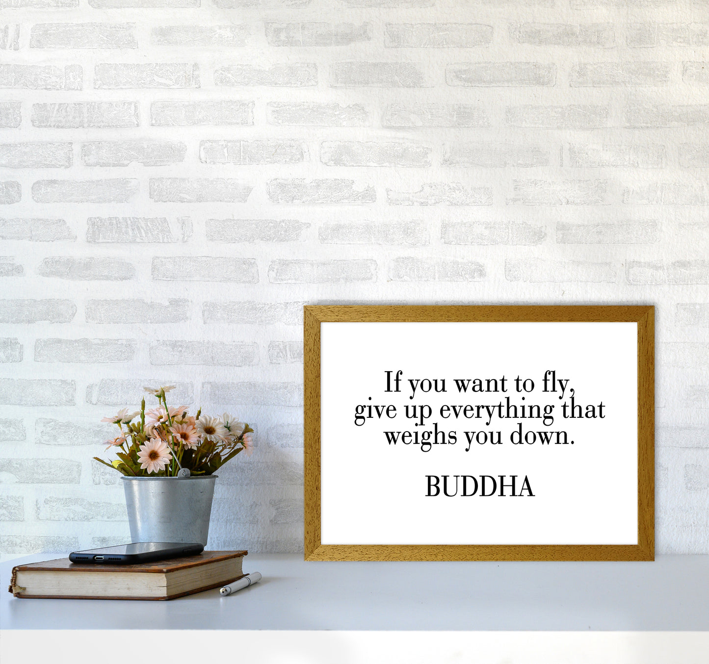 If You Want To Fly - Buddha Art Print by Pixy Paper A3 Print Only