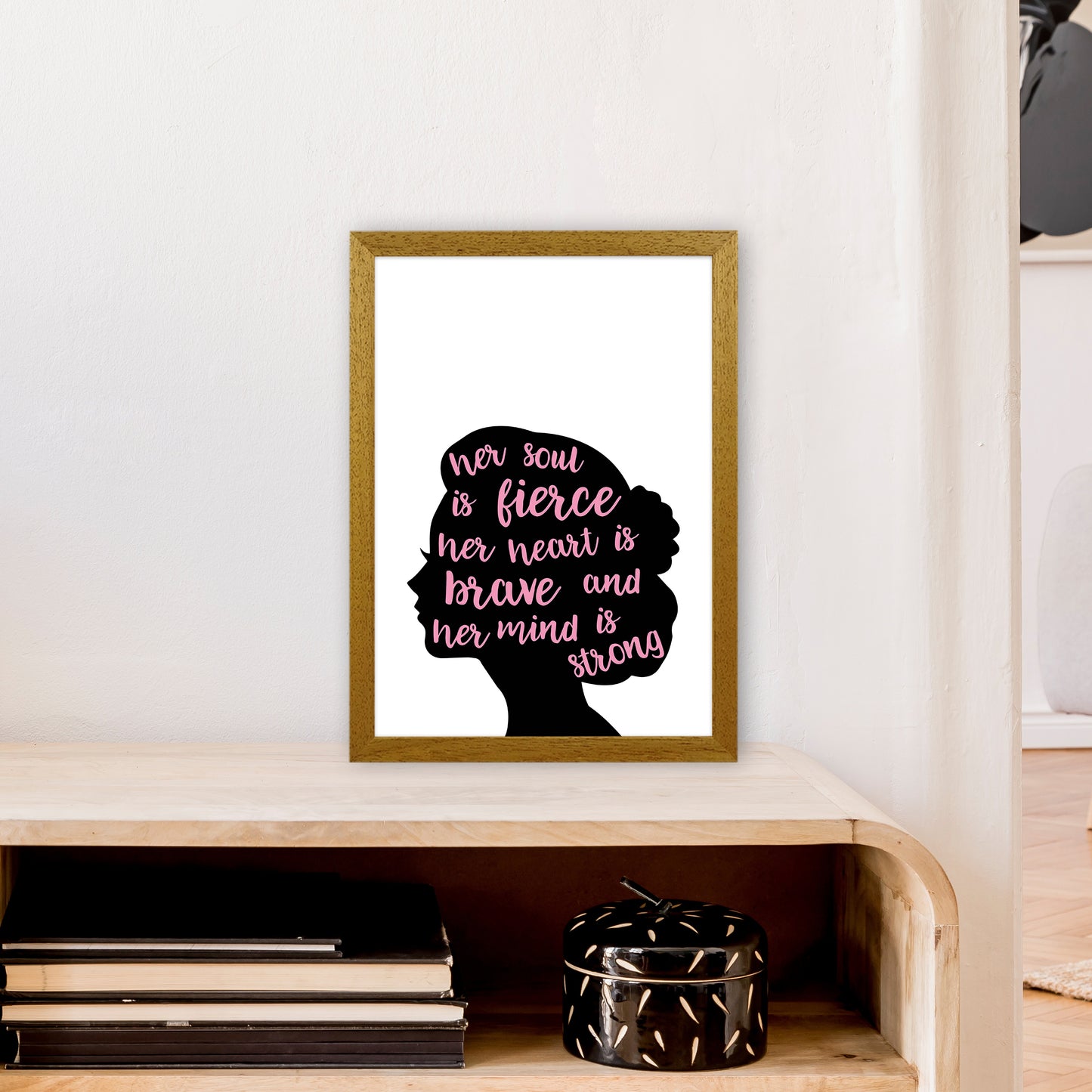 Her Soul Is Fierce Pink Art Print by Pixy Paper A3 Print Only