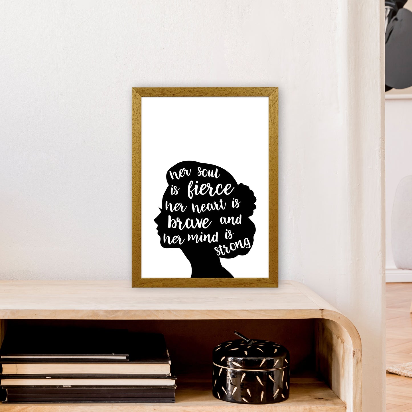 Her Soul Is Fierce White Art Print by Pixy Paper A3 Print Only