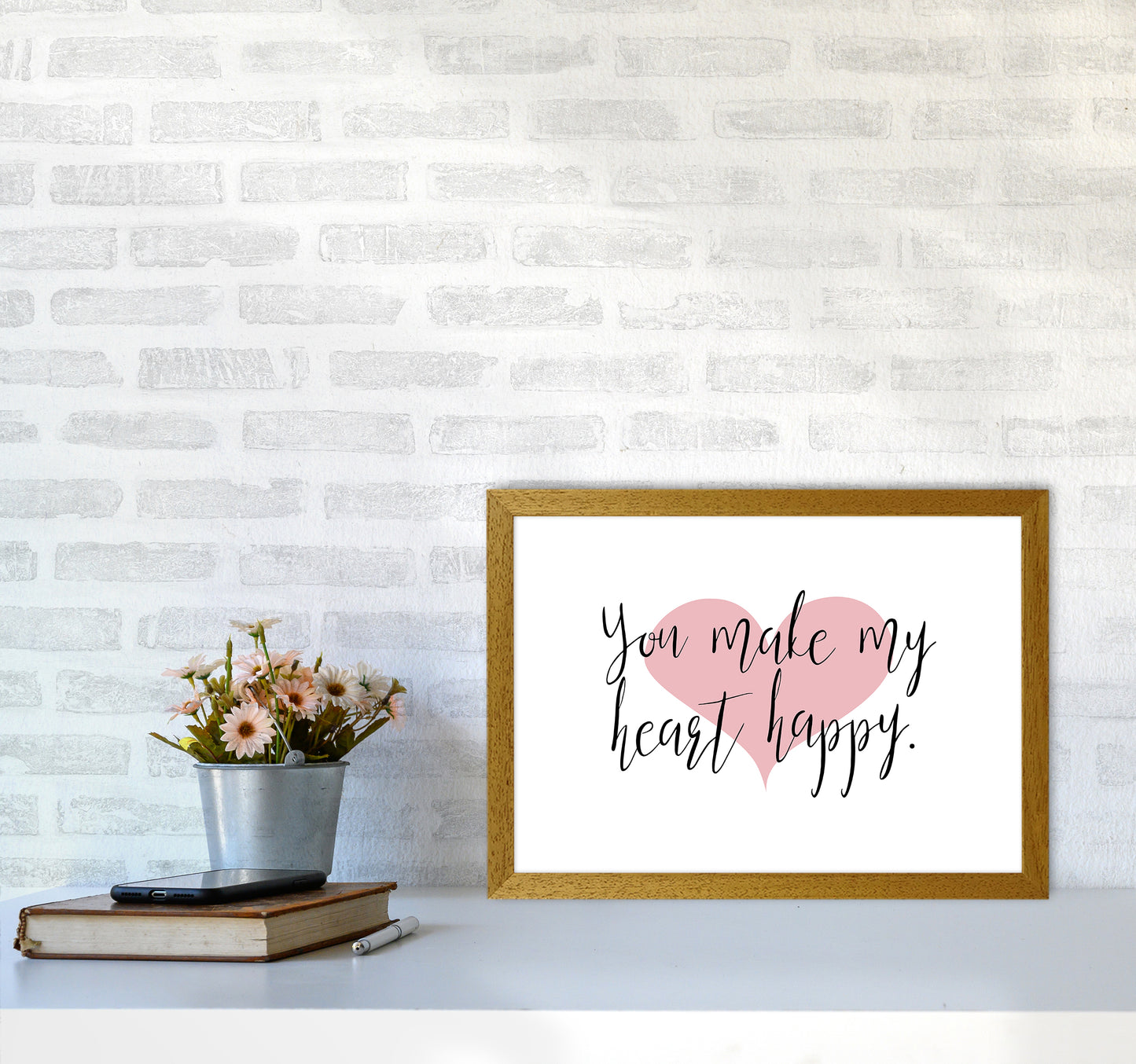 You Make My Heart Happy Art Print by Pixy Paper A3 Print Only