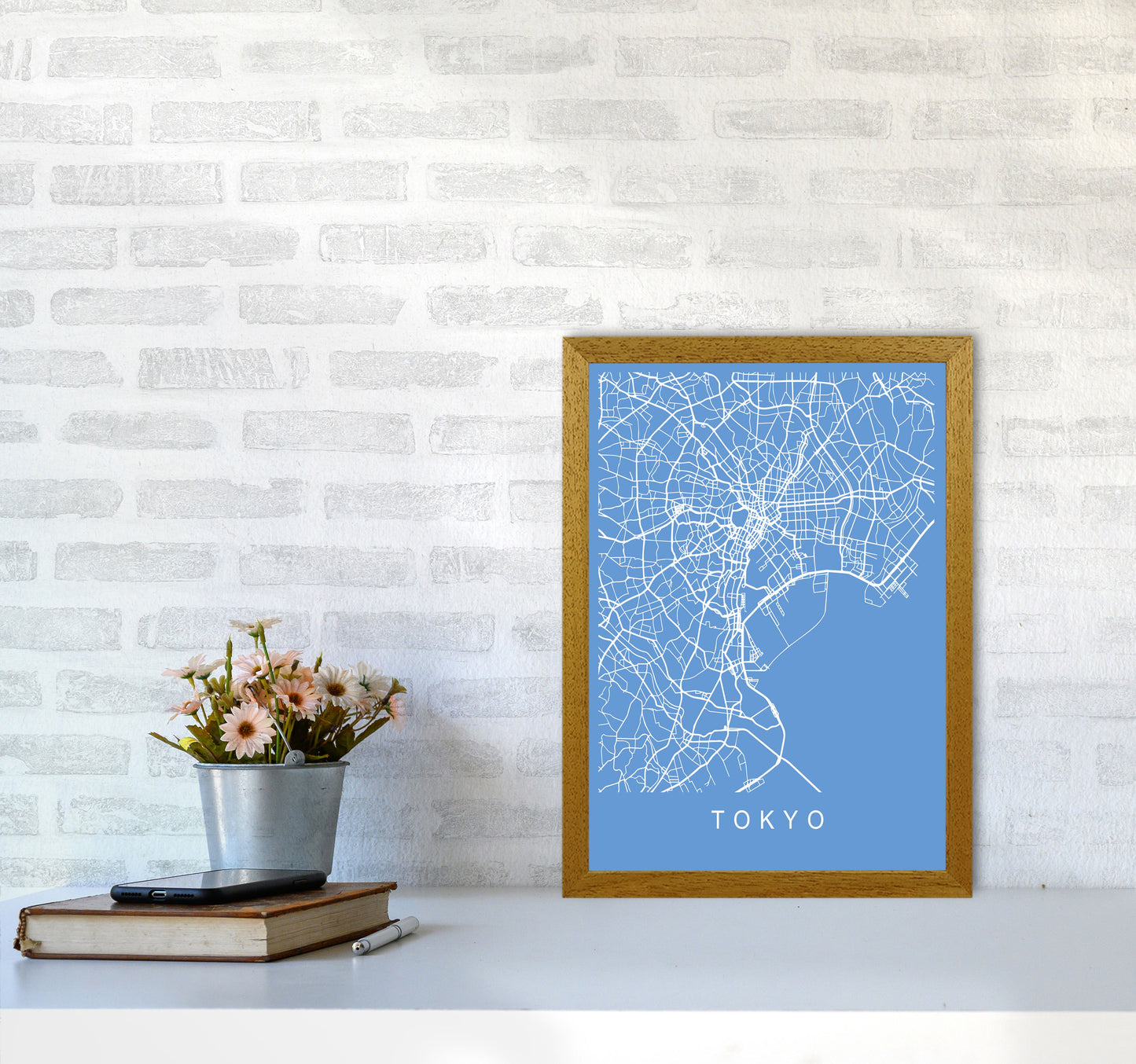Tokyo Map Blueprint Art Print by Pixy Paper A3 Print Only