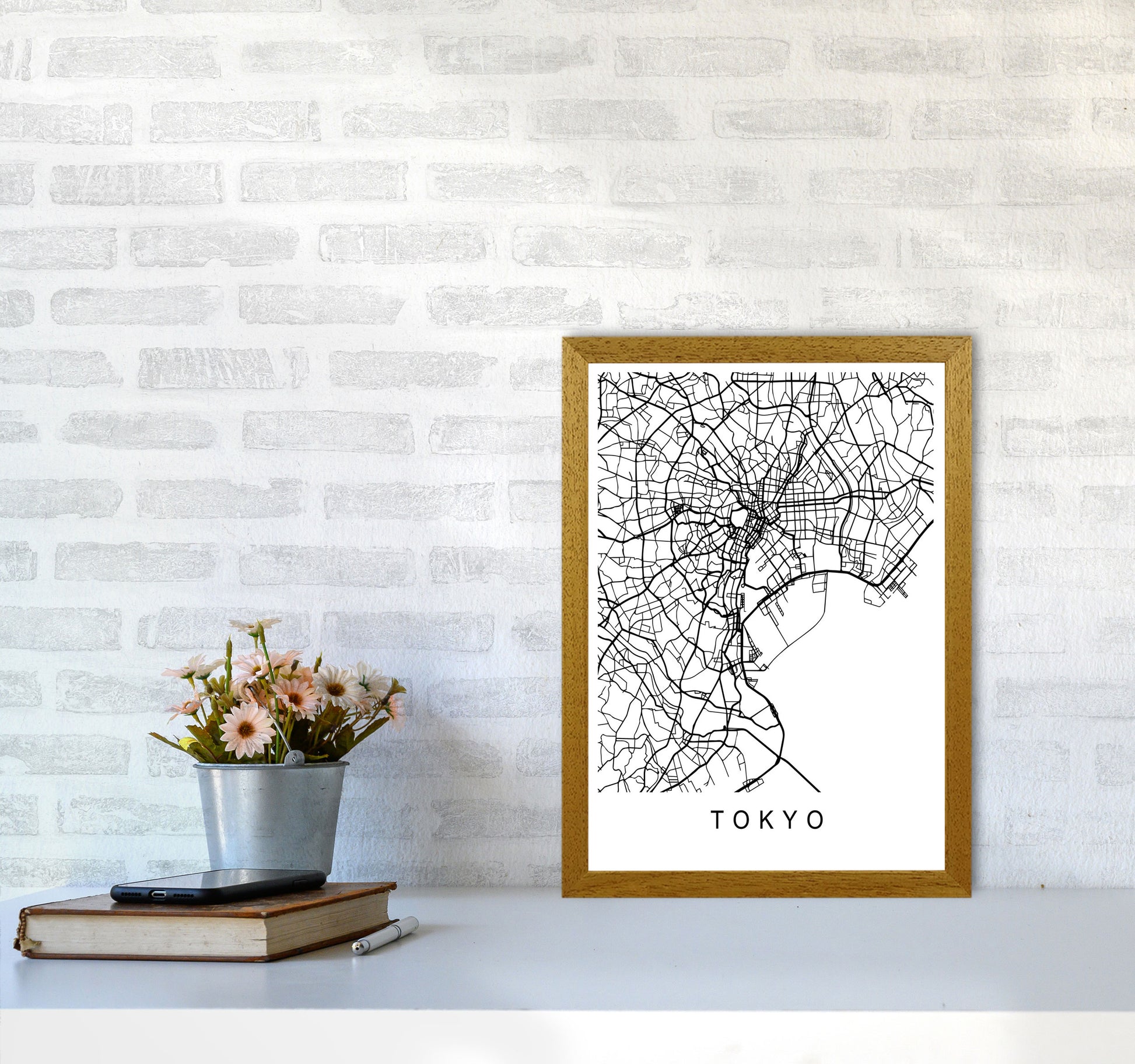 Tokyo Map Art Print by Pixy Paper A3 Print Only