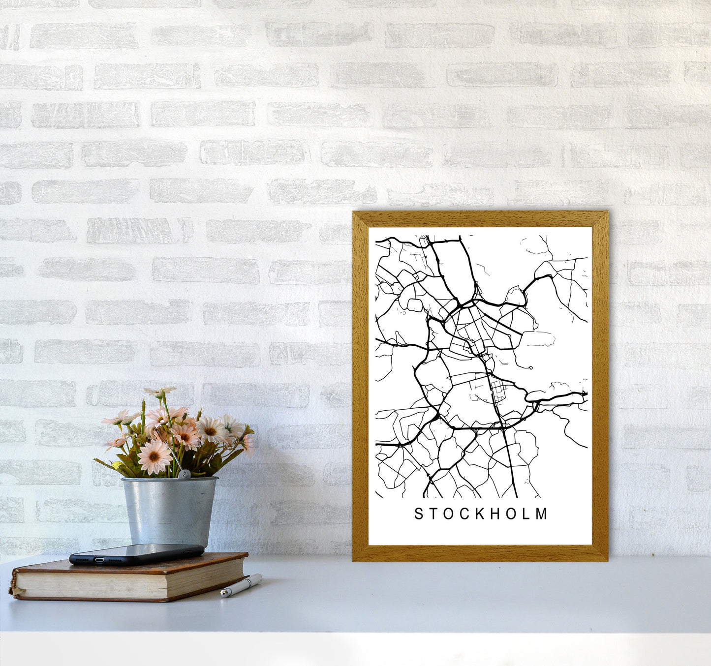 Stockholm Map Art Print by Pixy Paper A3 Print Only