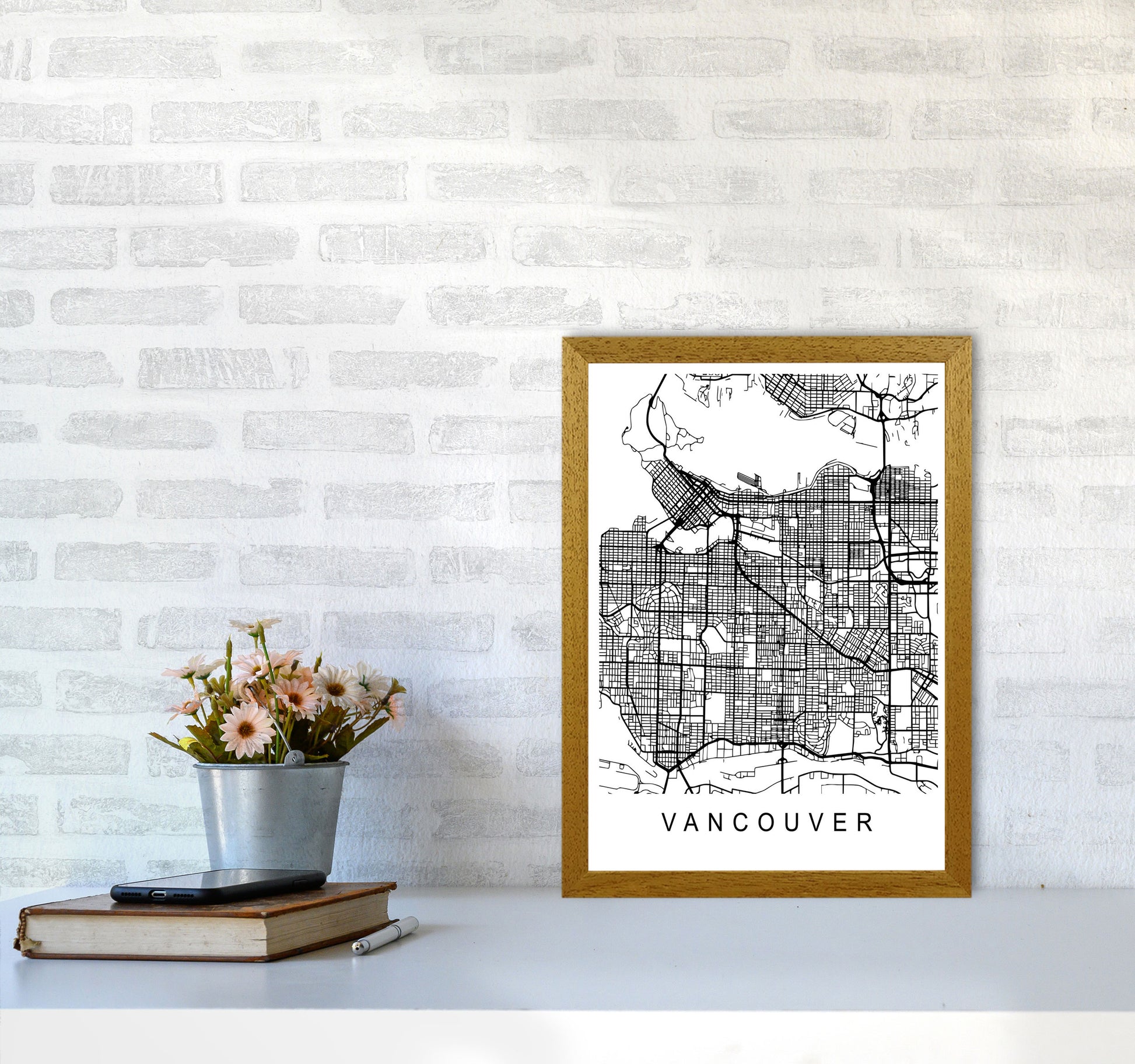 Vancouver Map Art Print by Pixy Paper A3 Print Only