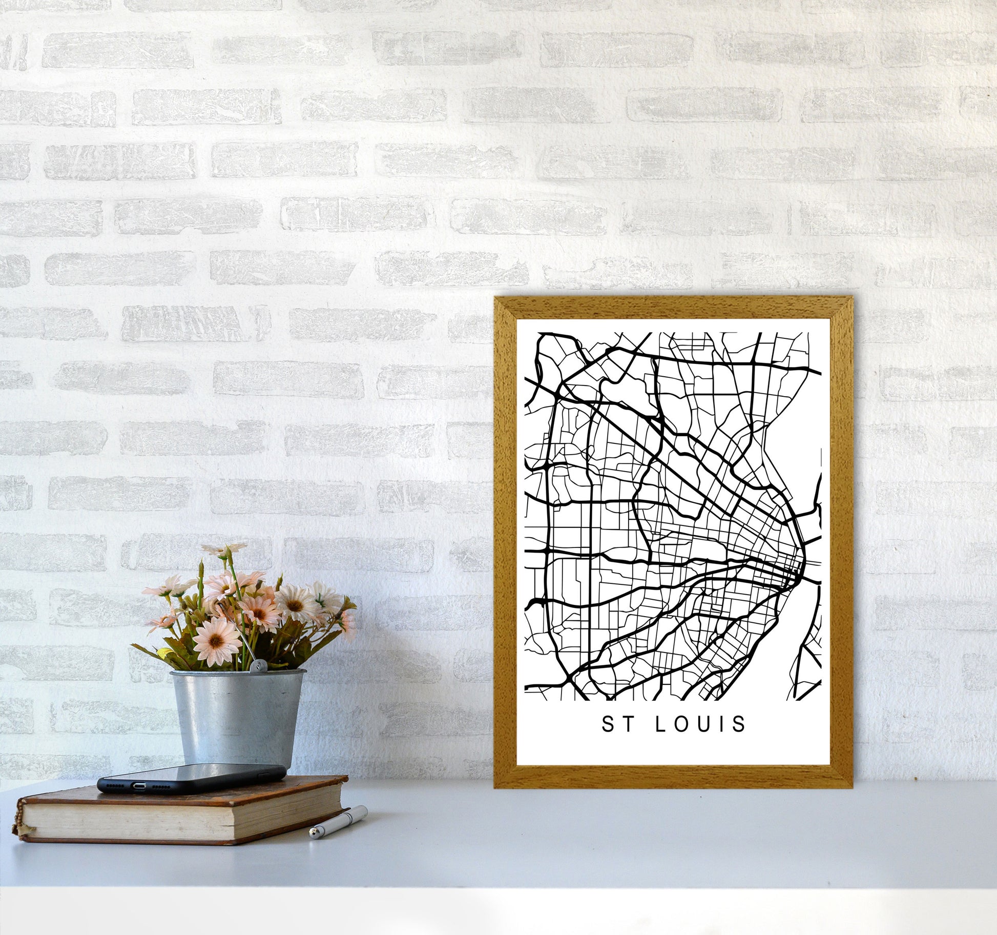 St Louis Map Art Print by Pixy Paper A3 Print Only